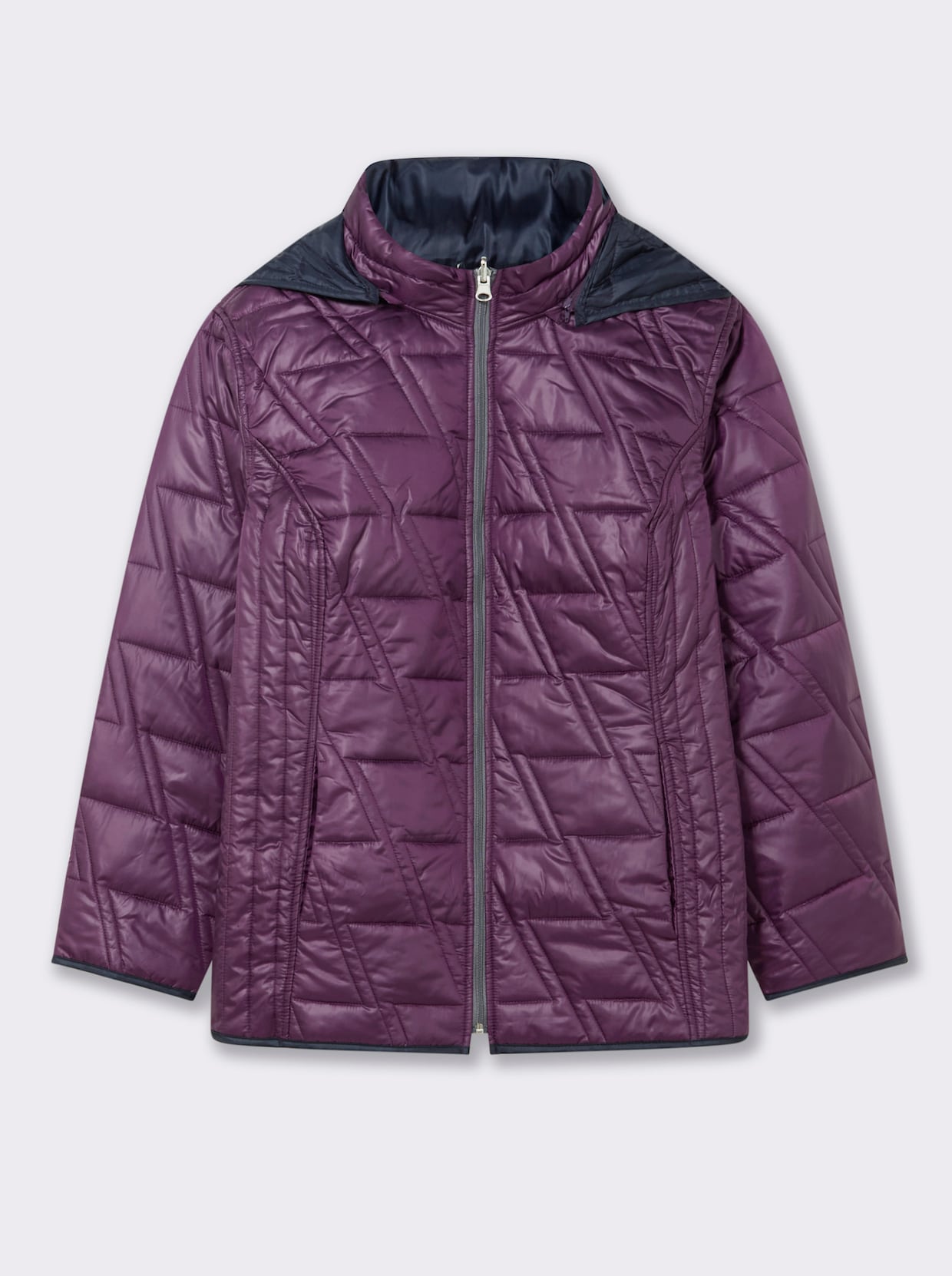 Wendejacke mit Kapuze, abzippbar - violett