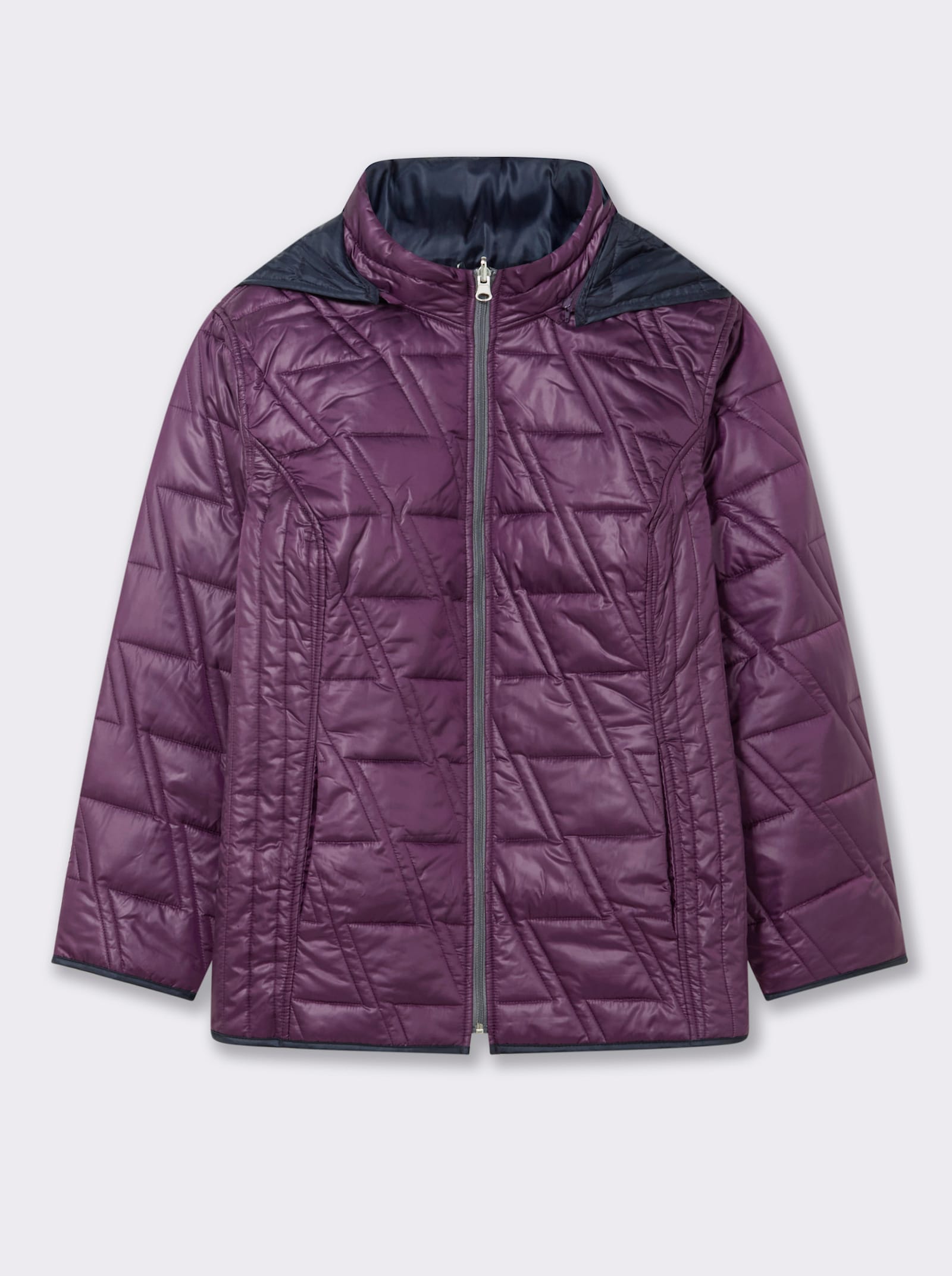 Wendejacke mit Kapuze, abzippbar - violett