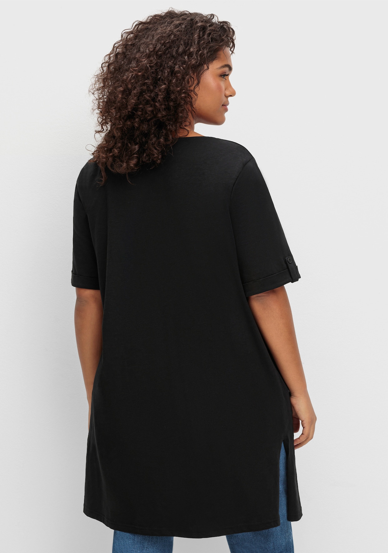 sheego Lang shirt - zwart