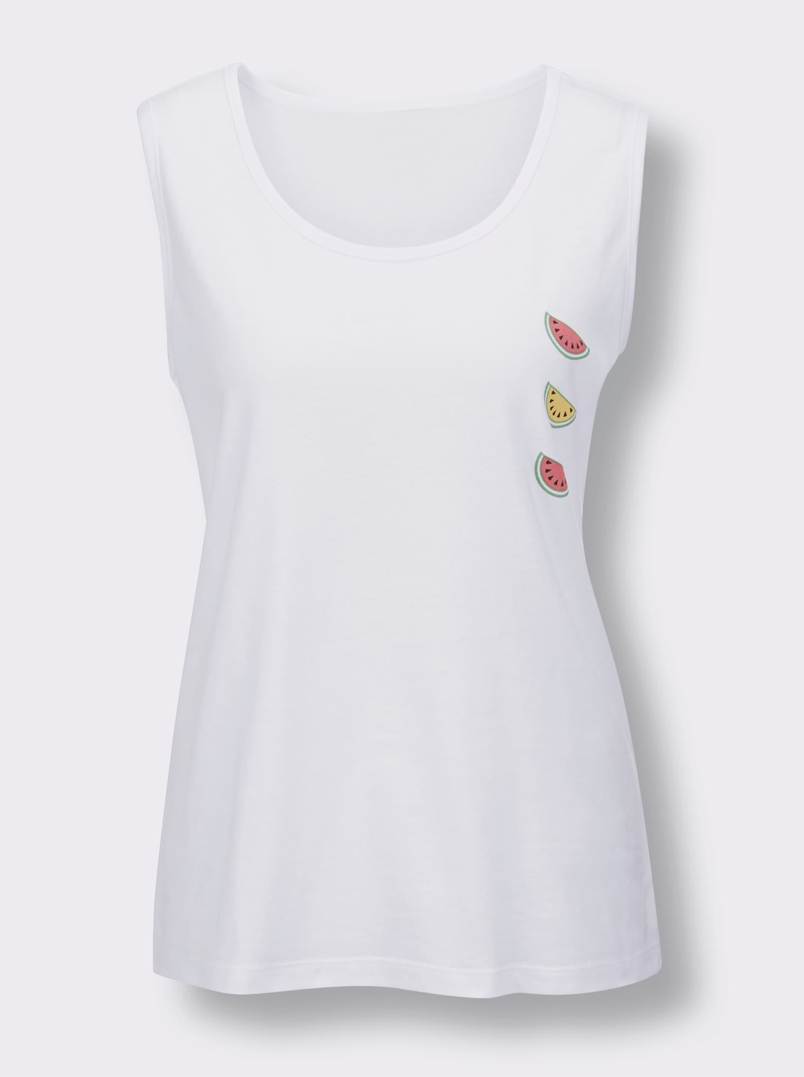 wäschepur Shortys in Jersey-Qualität - gelb-grapefruit-bedruckt + weiß-grapefruit