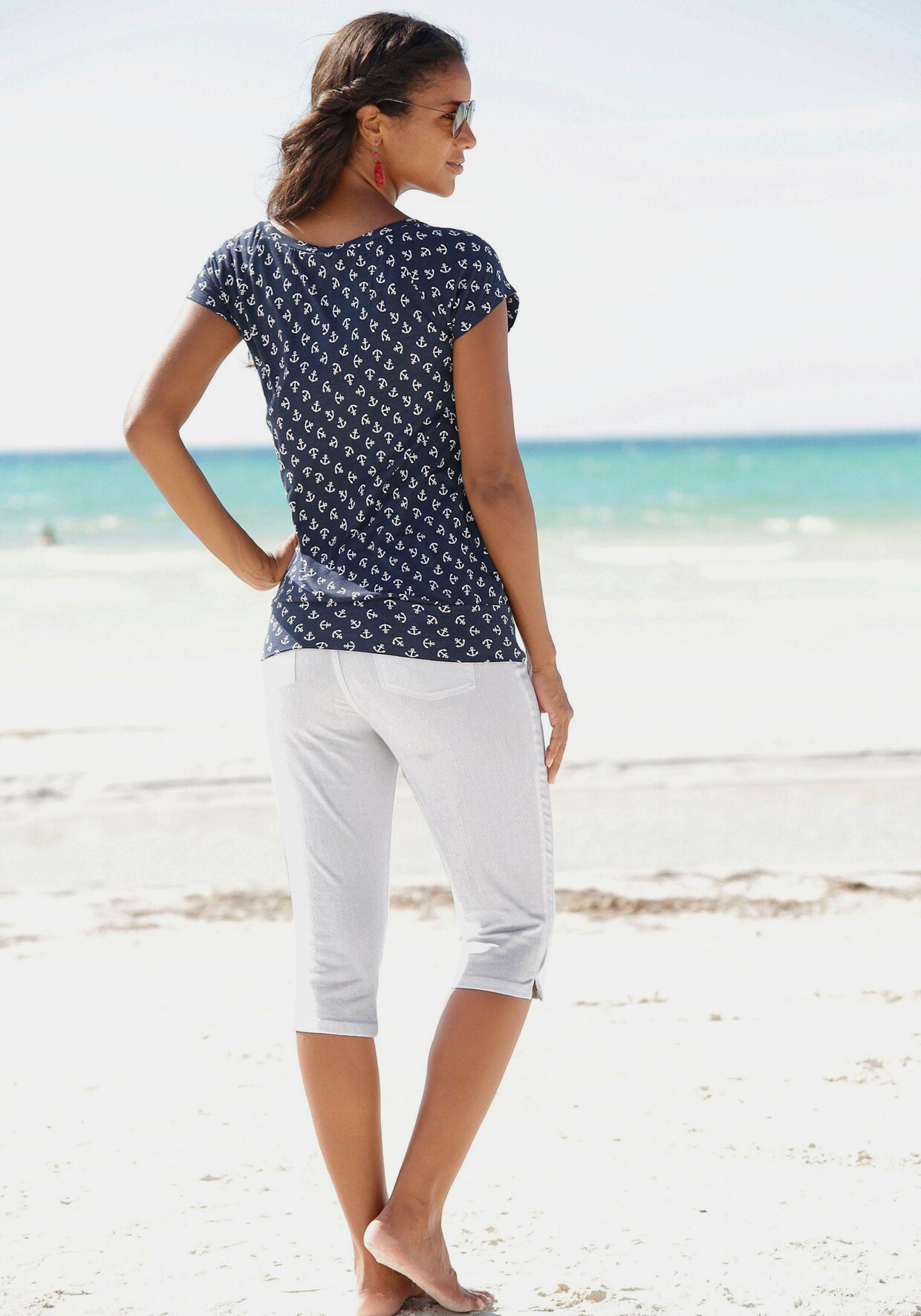 Beachtime 7/8-Caprijeans - weiß