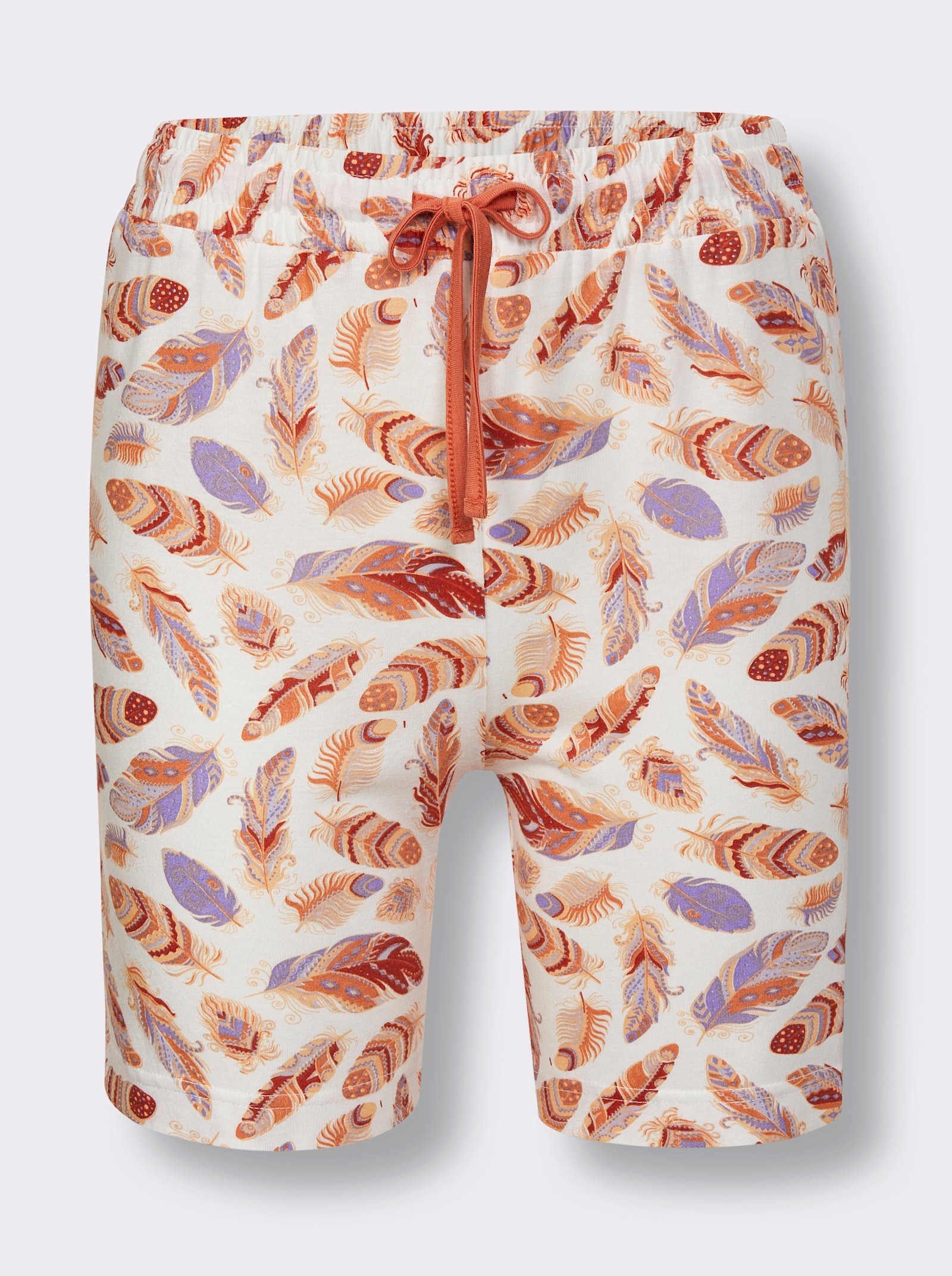 wäschepur Shorty mit Federprint - papaya-ecru-bedruckt