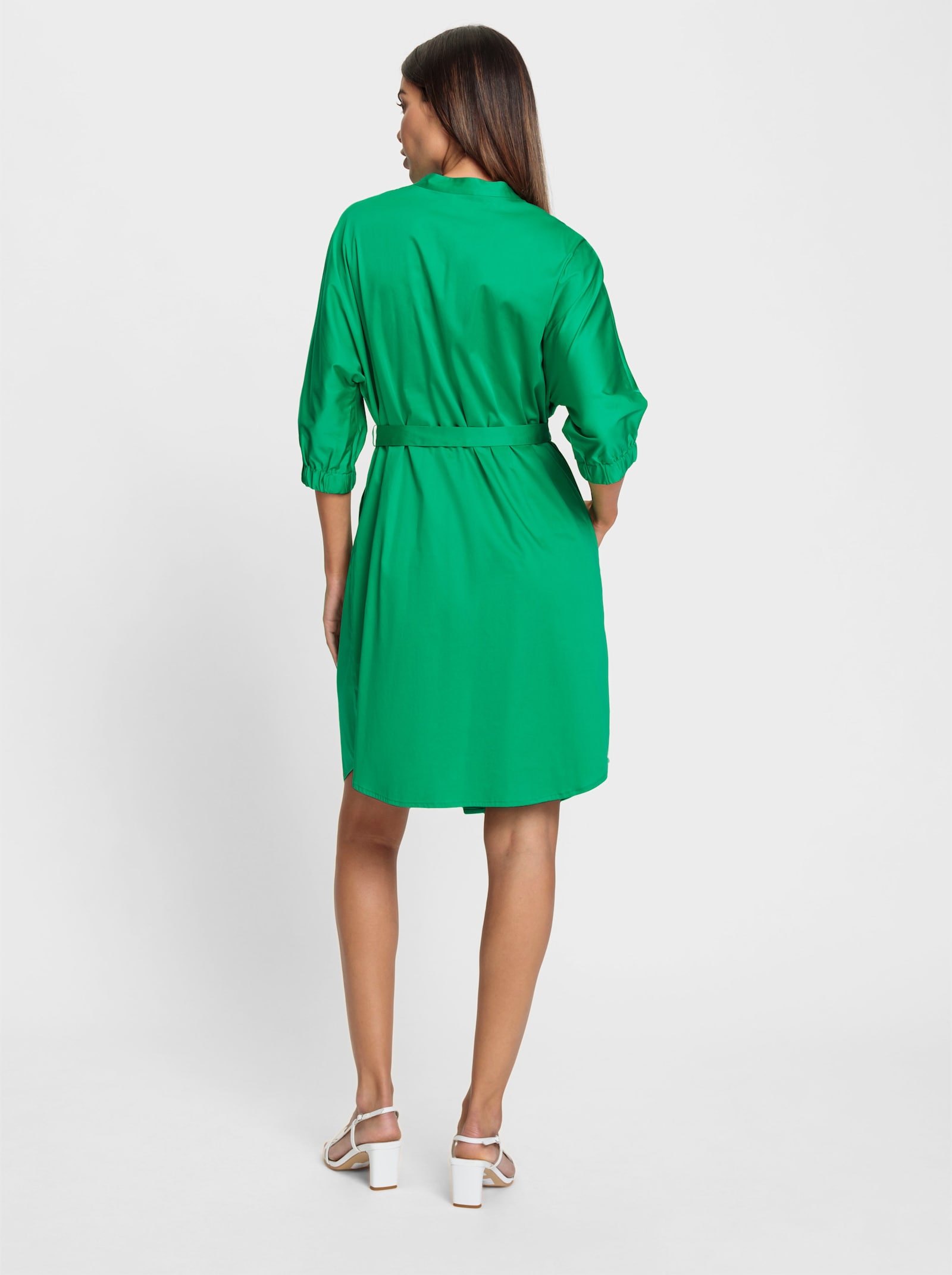 heine Blusenkleid mit Gürtel - grasgrün