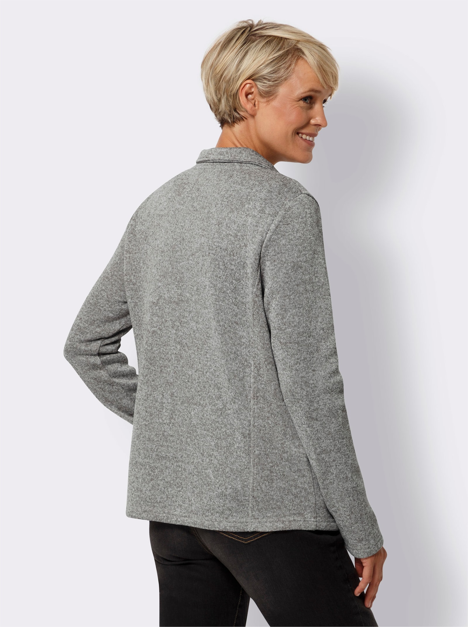 Fleecejacke mit Einsätzen - grau