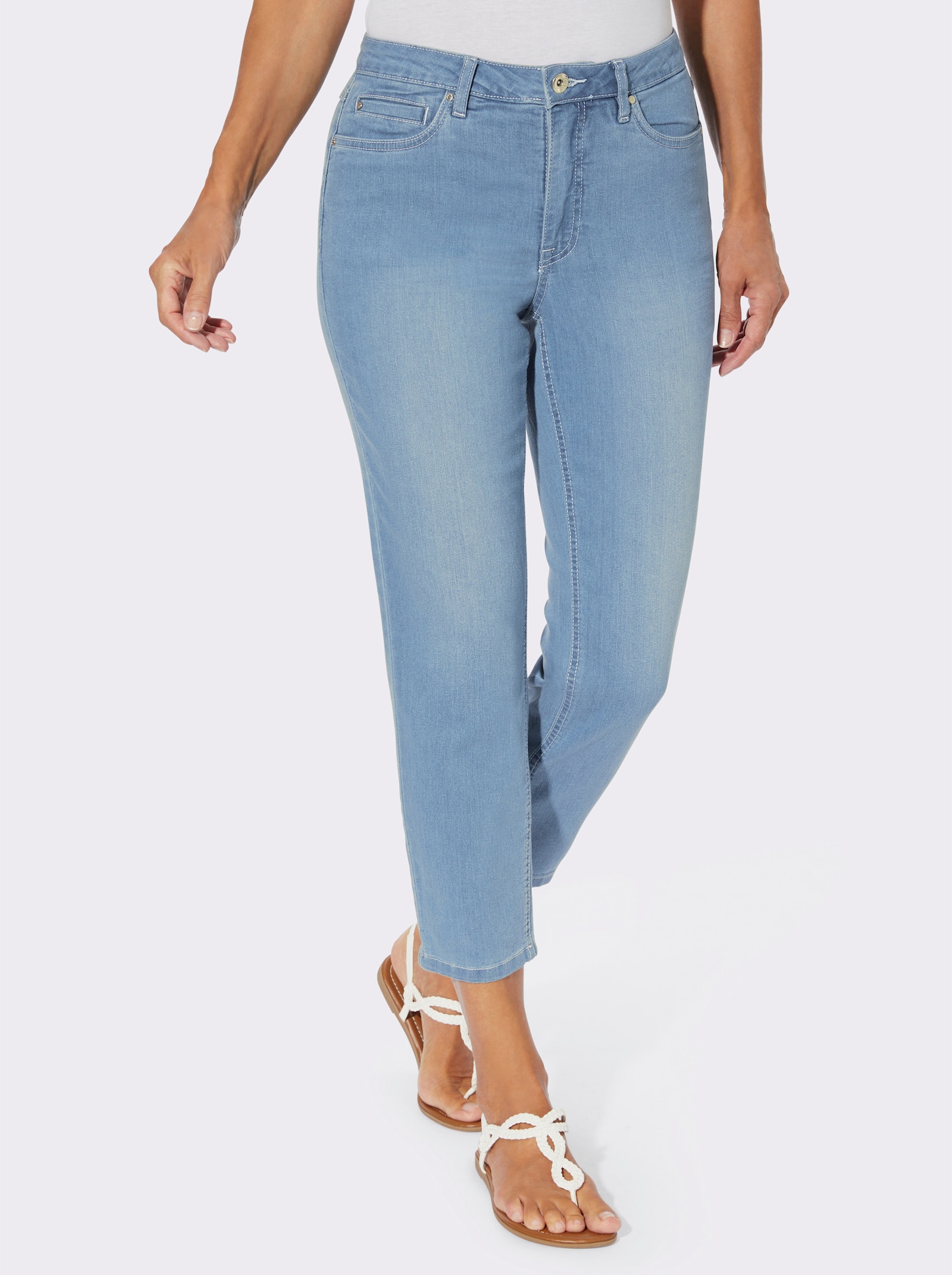 7/8-Jeans mit Stretch-Anteil - blue-bleached