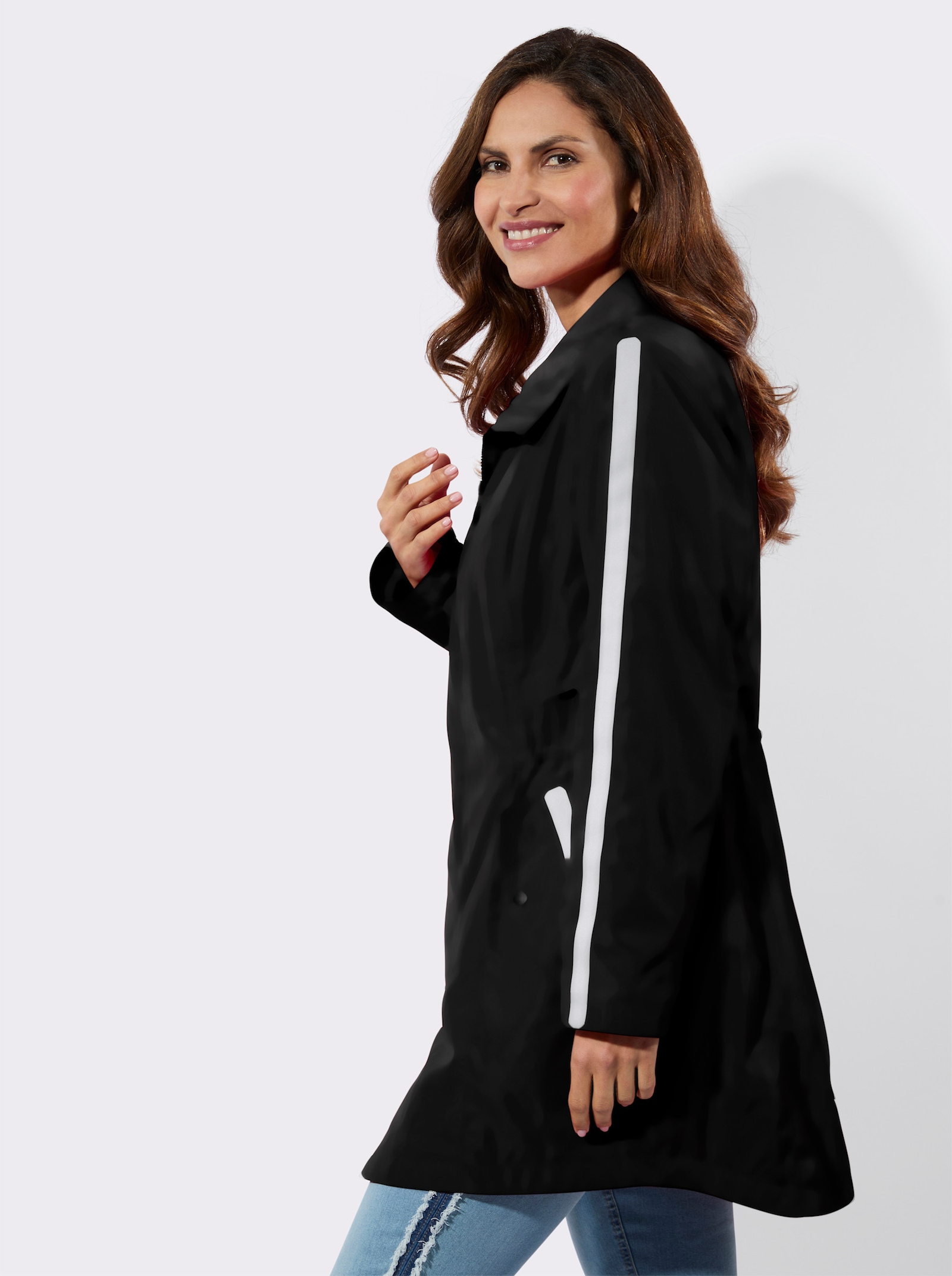 Parka in matt-schimmernder Qualität - schwarz