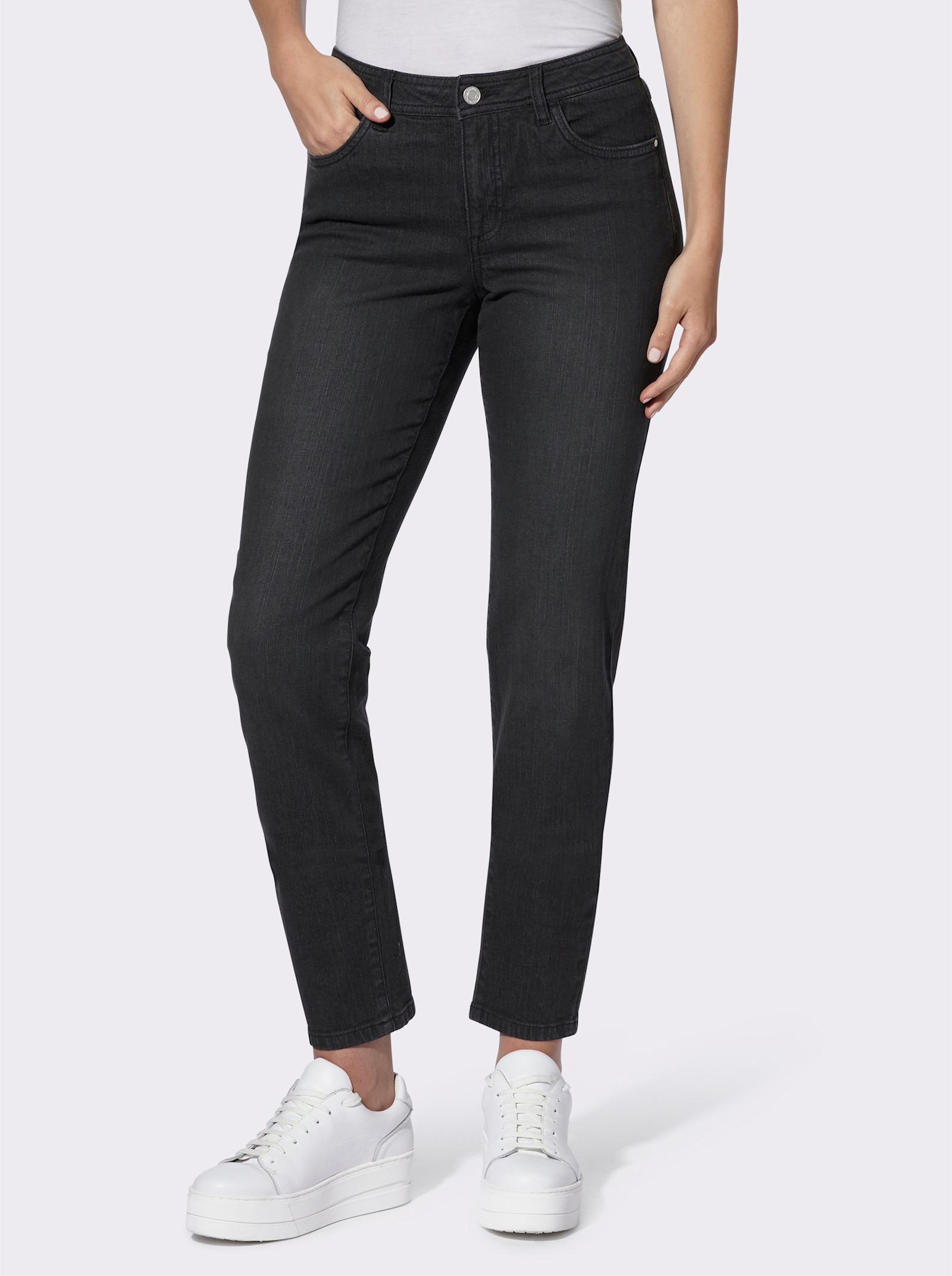 5-Pocket-Jeans mit schmalen Beinen - black-denim
