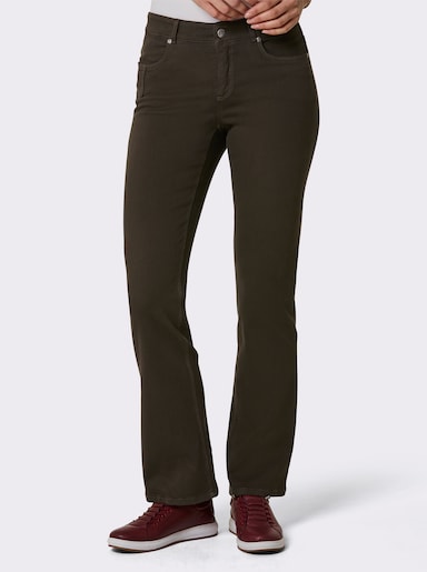 Ascari Stretch-Jeans mit weitem Bein - schoko
