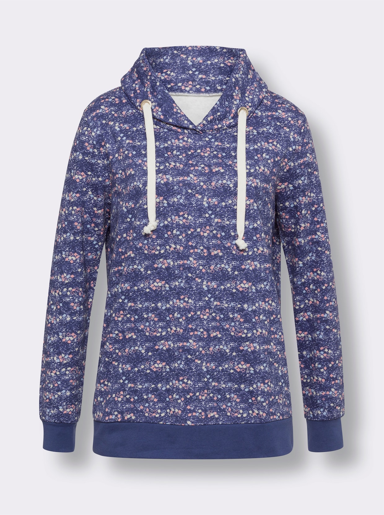 Sweatshirt - marin-ljusgrå-med tryck