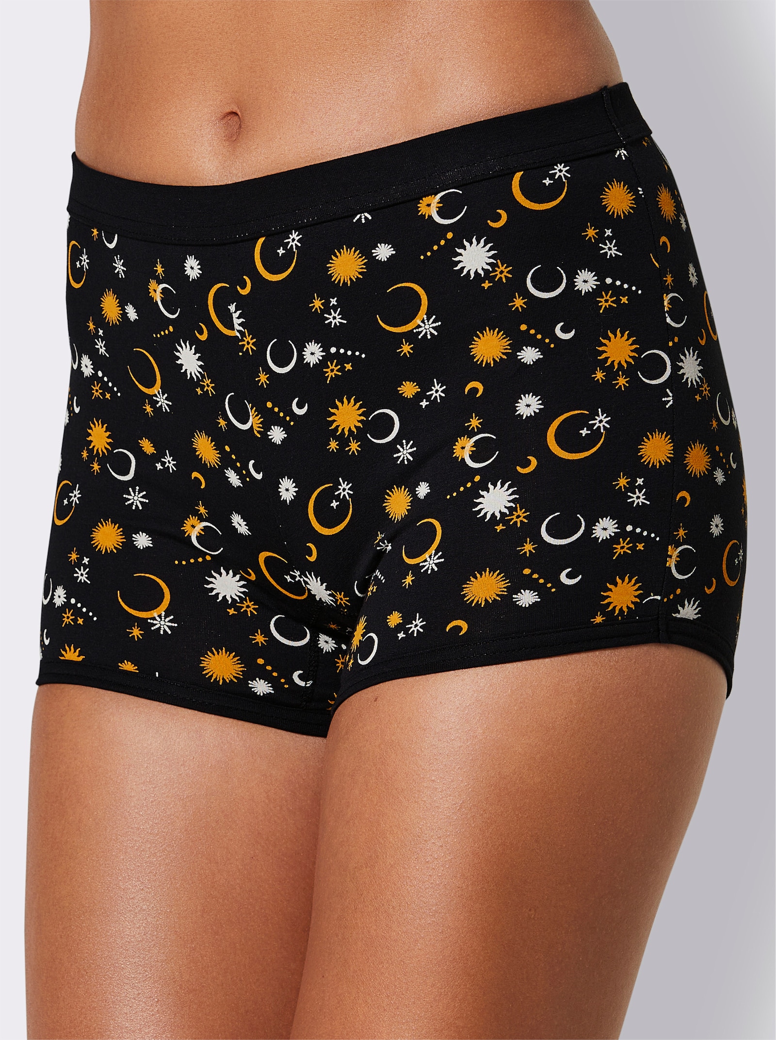 wäschepur Panty mit Sternen-Druck - schwarz-bedruckt