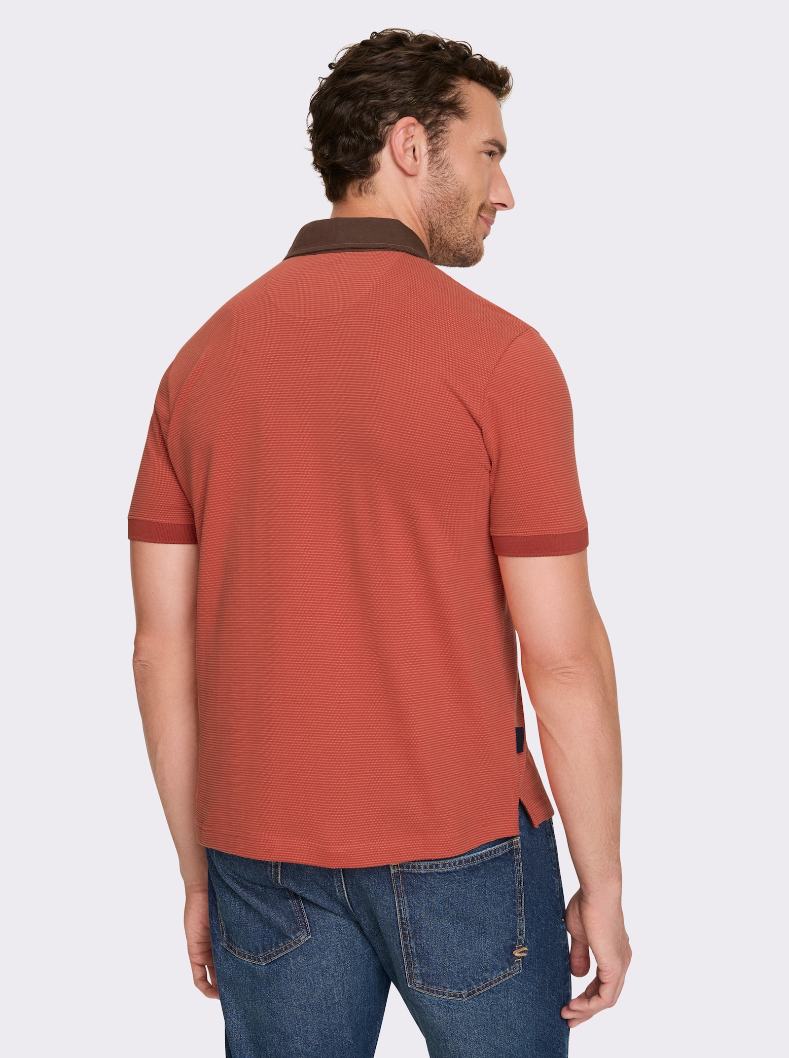 Marco Donati Kurzarmshirt mit Strukurmuster - terra