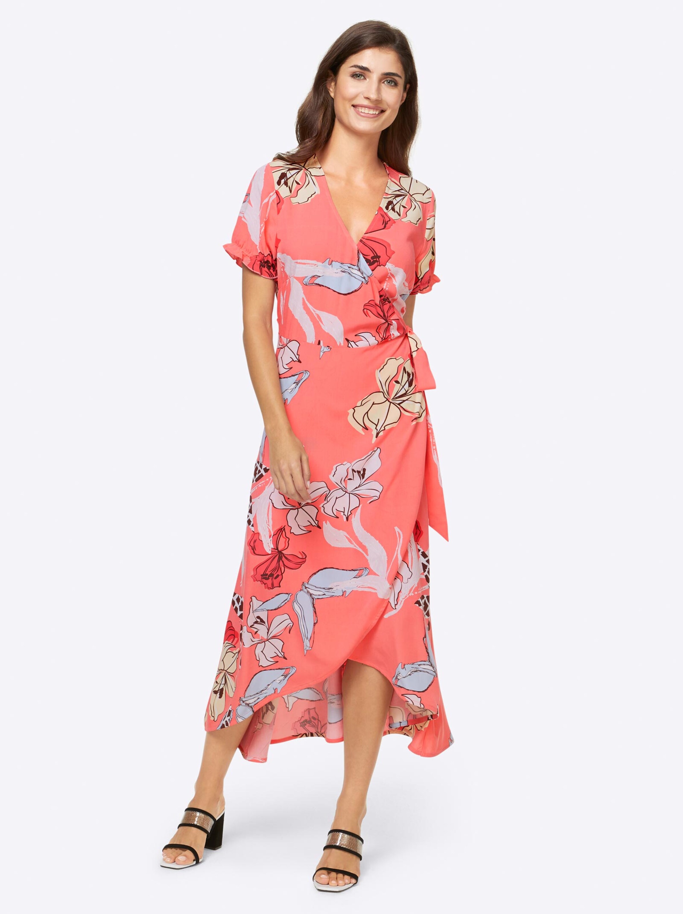 Damenmode Kleider Ashley Brooke Druck-Kleid in grapefruit-hummer-bedruckt Damenmode Kleider Ashley Brooke Druck-Kleid in grapefruit-hummer-bedruckt