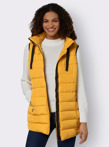 Steppweste mit abzippbarer Kapuze - ocker