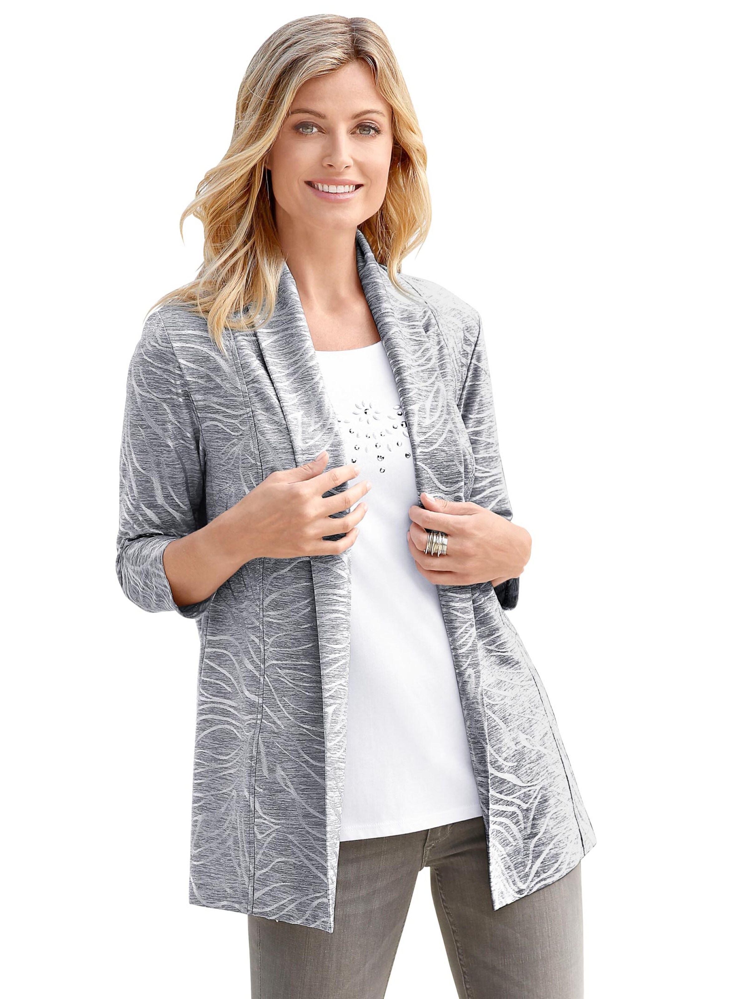 Shirtjacke - silbergrau