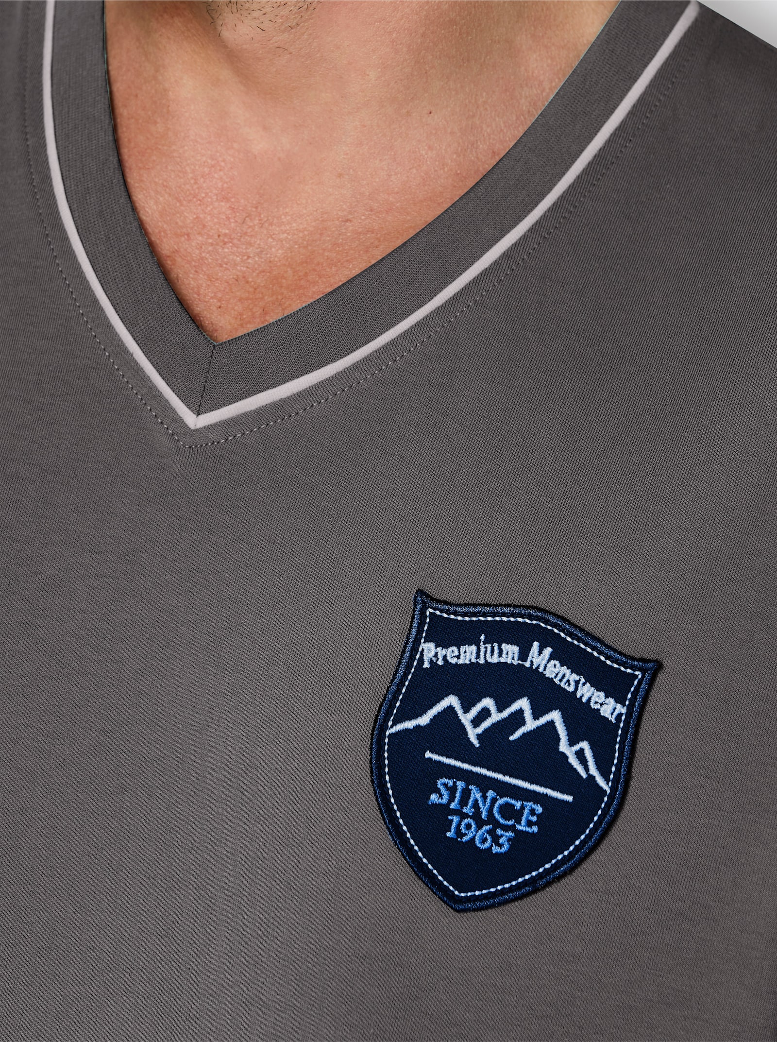 wäschepur men Schlafanzug-Shirt - anthrazit