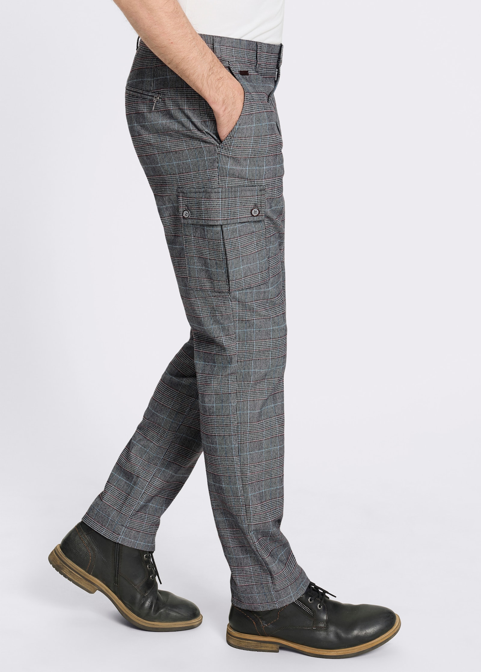 Marco Donati Cargohose mit flanellähnlicher Oberfläche, garngefärbt - anthrazit-kariert