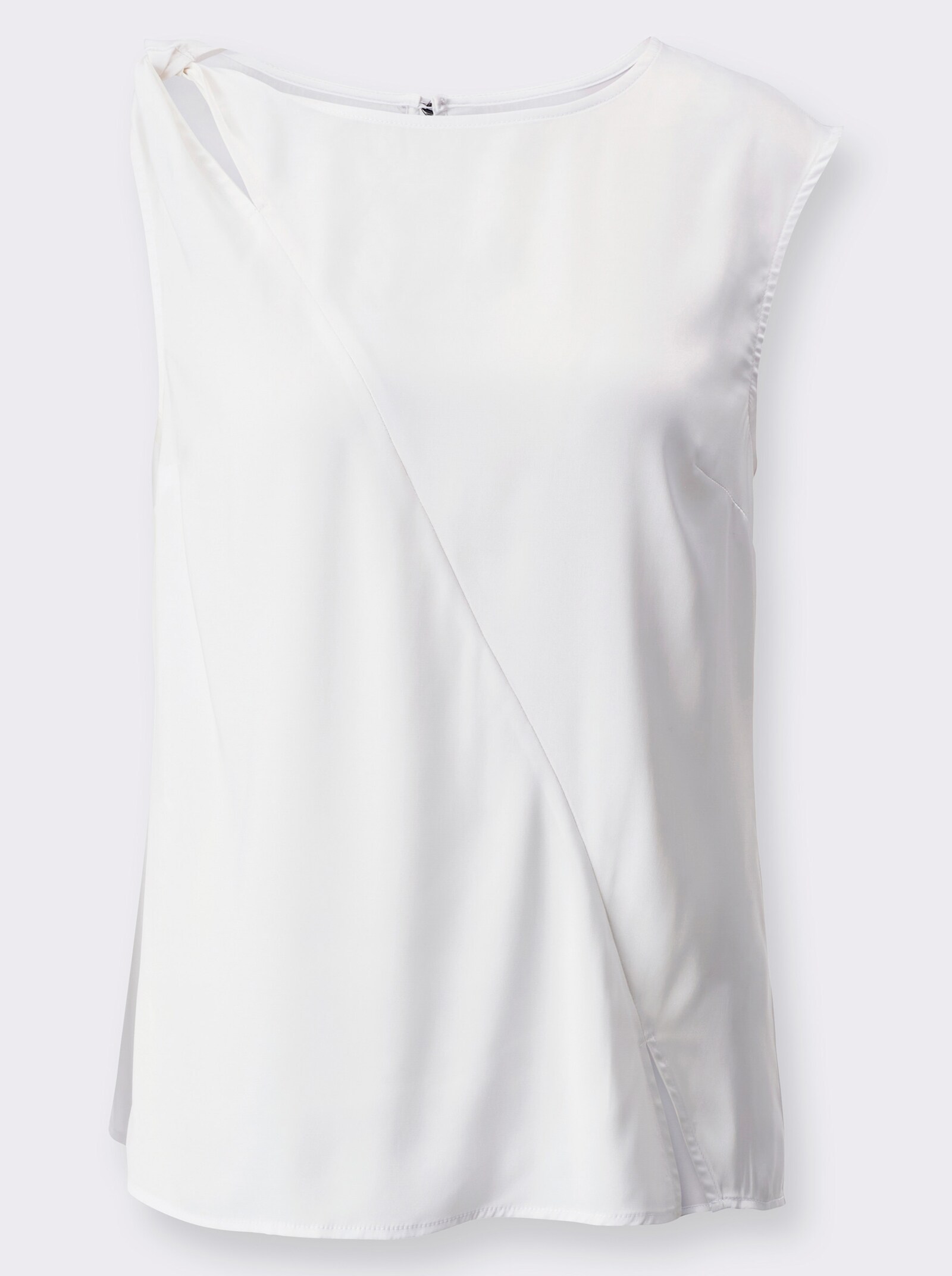 Blusentop aus schimmerndem Satin - ecru