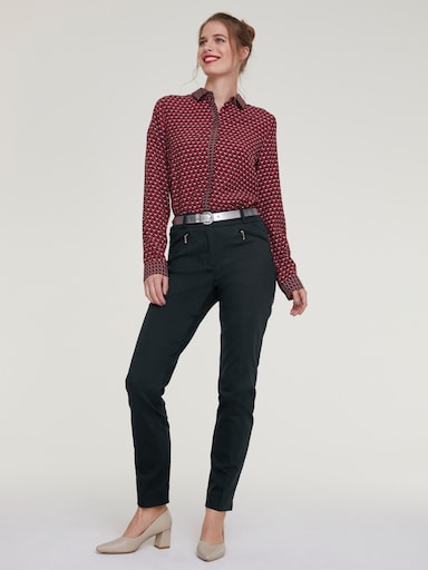 heine Hemdbluse im Minimal-Dessin - dunkelbeere-sand