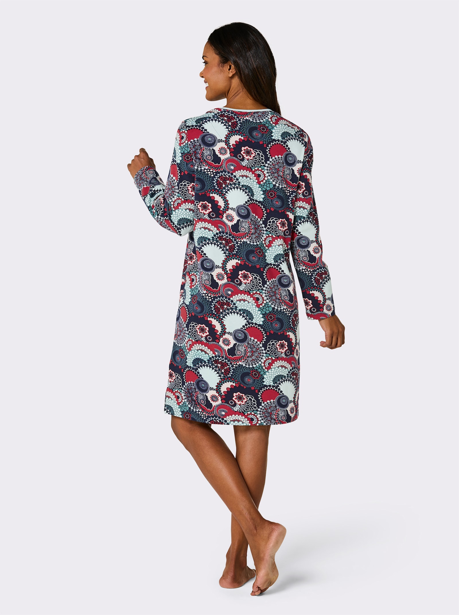 Comtessa Sleepshirt - marine-rot-bedruckt