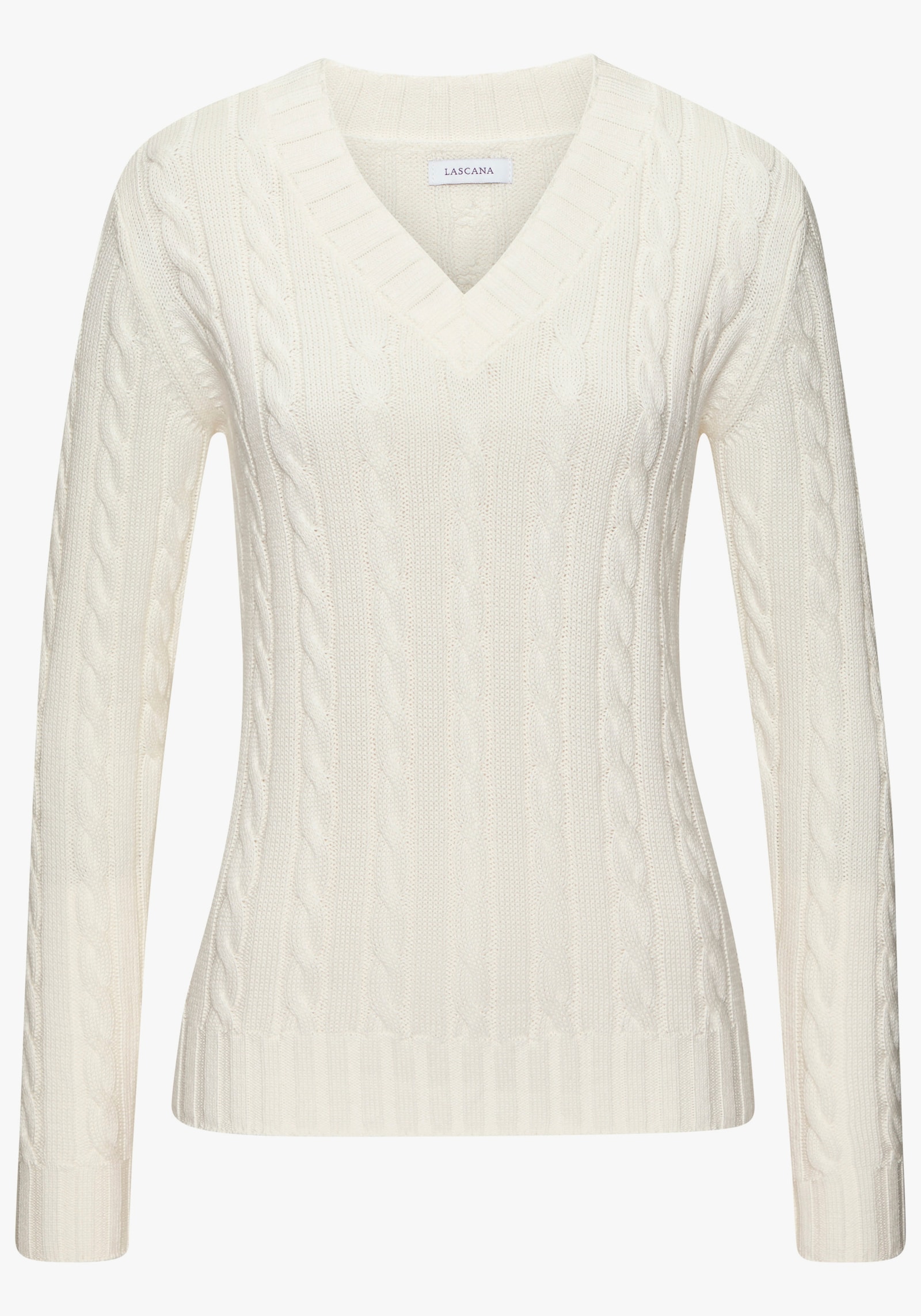 LASCANA V-Ausschnitt-Pullover - creme