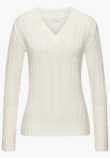 LASCANA V-Ausschnitt-Pullover - creme