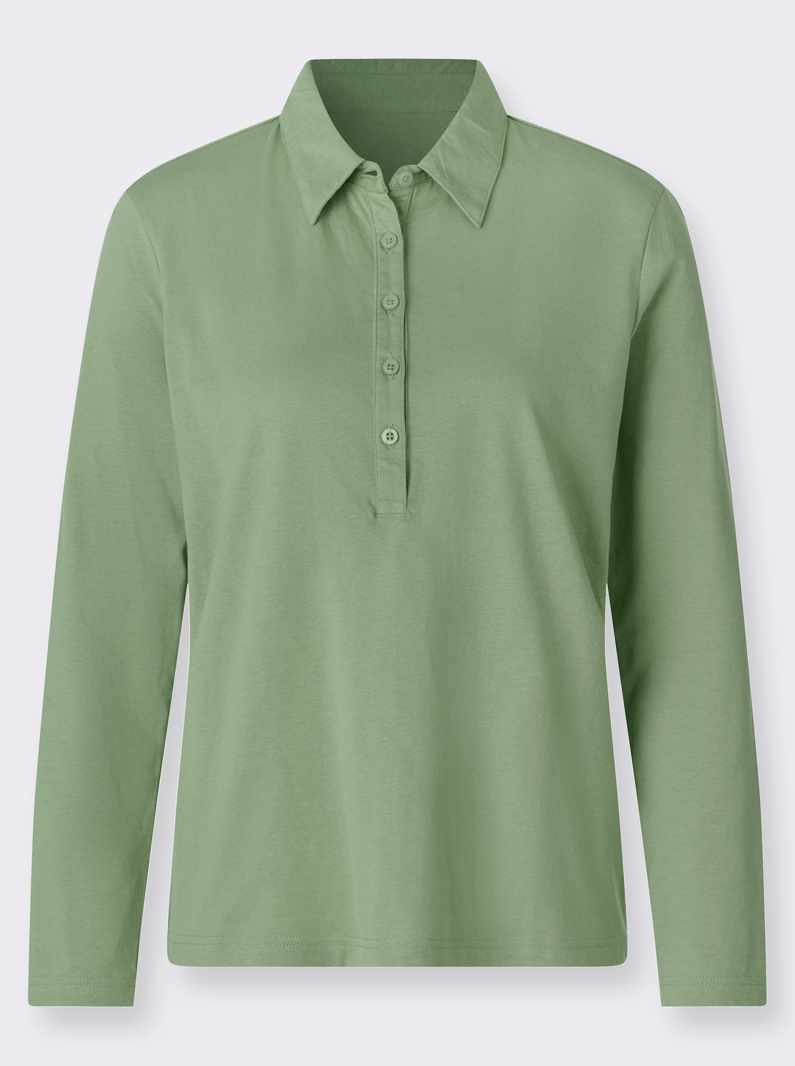 Poloshirt aus reiner Baumwolle - eucalyptus