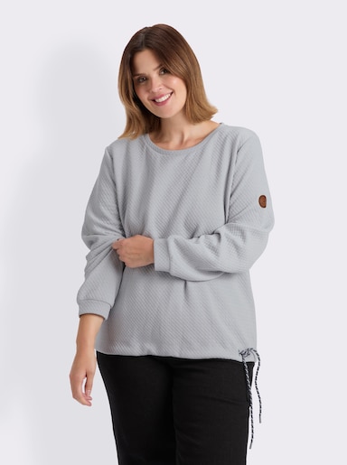 sheego Sweatshirt in strukturierter Optik - hellgrau