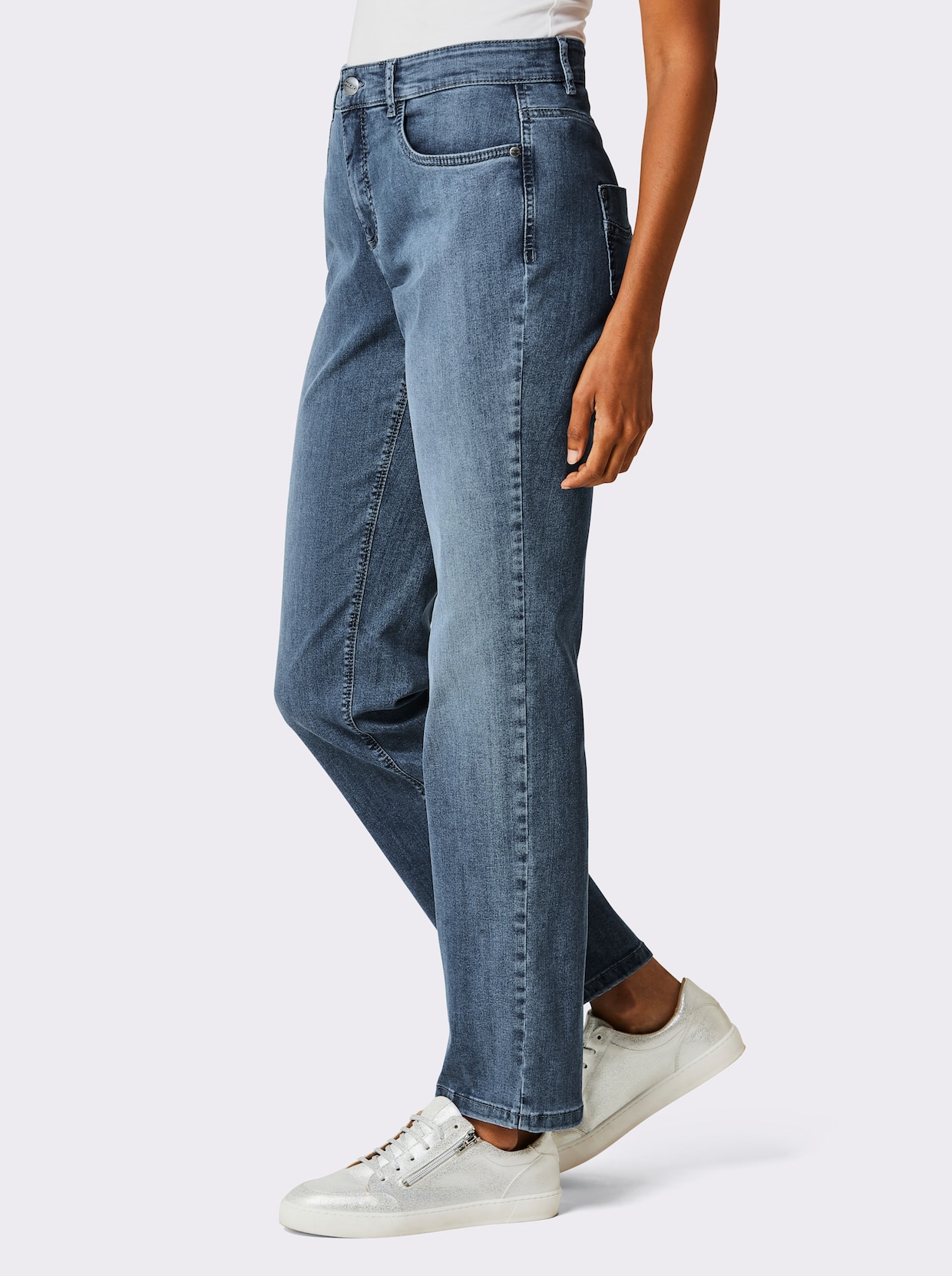 CREATION L PREMIUM 5-Pocket-Jeans - blue-stone-washed