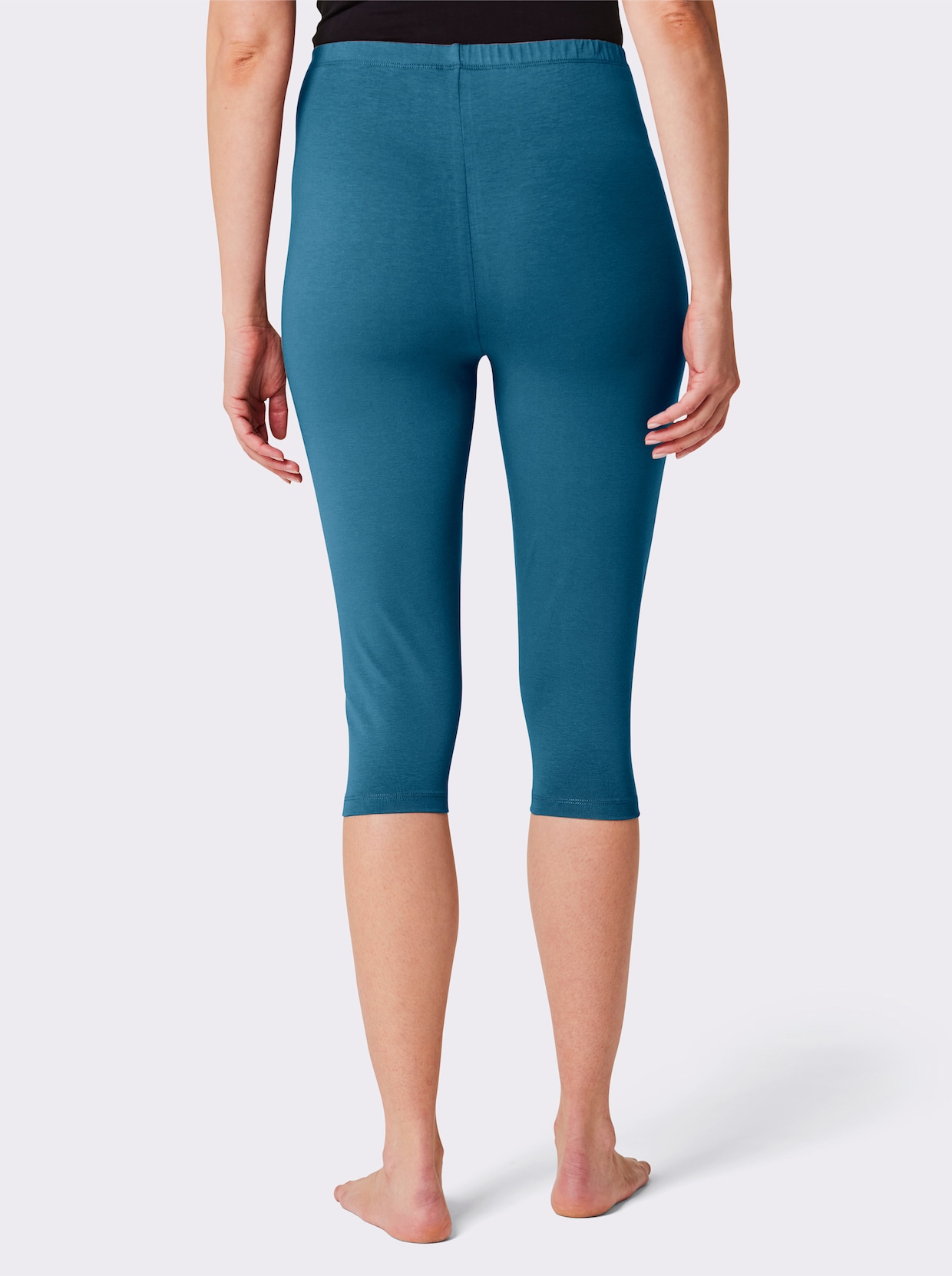 feel good Capri-Leggings - aquapetrol + dunkeltaupe