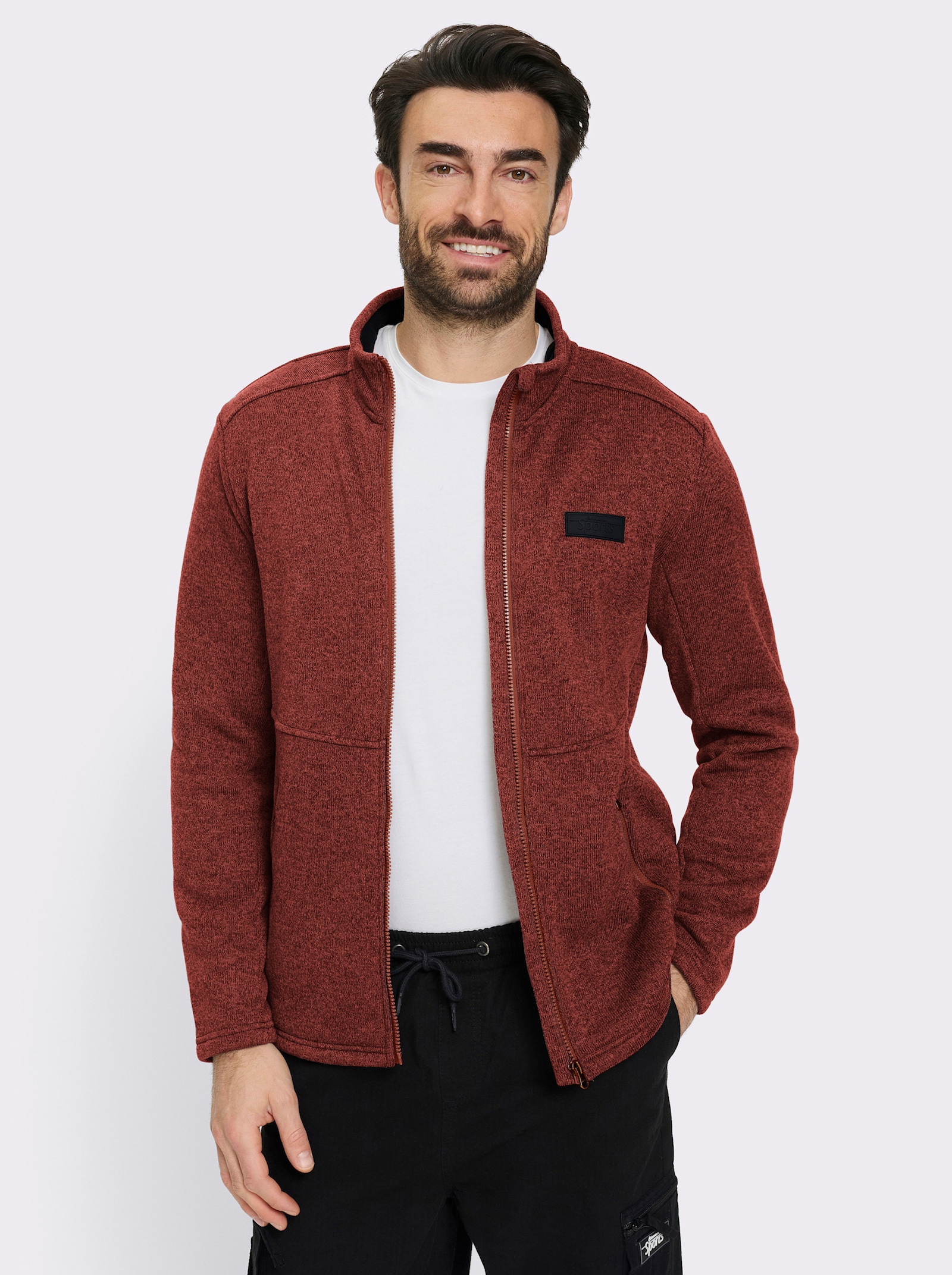 Catamaran Sports Strickfleecejacke mit 2 Reißverschluss-Taschen - graphit-meliert