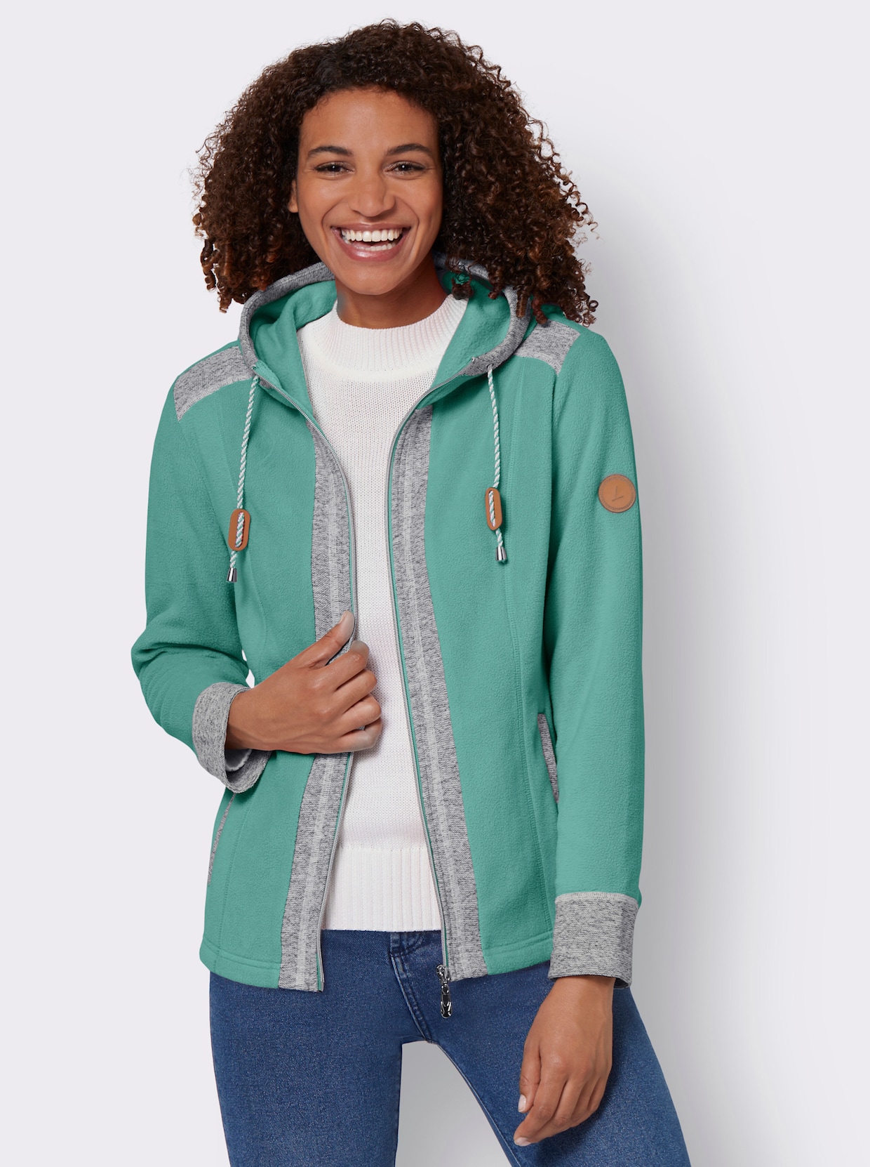 Fleece-Jacke - salbei