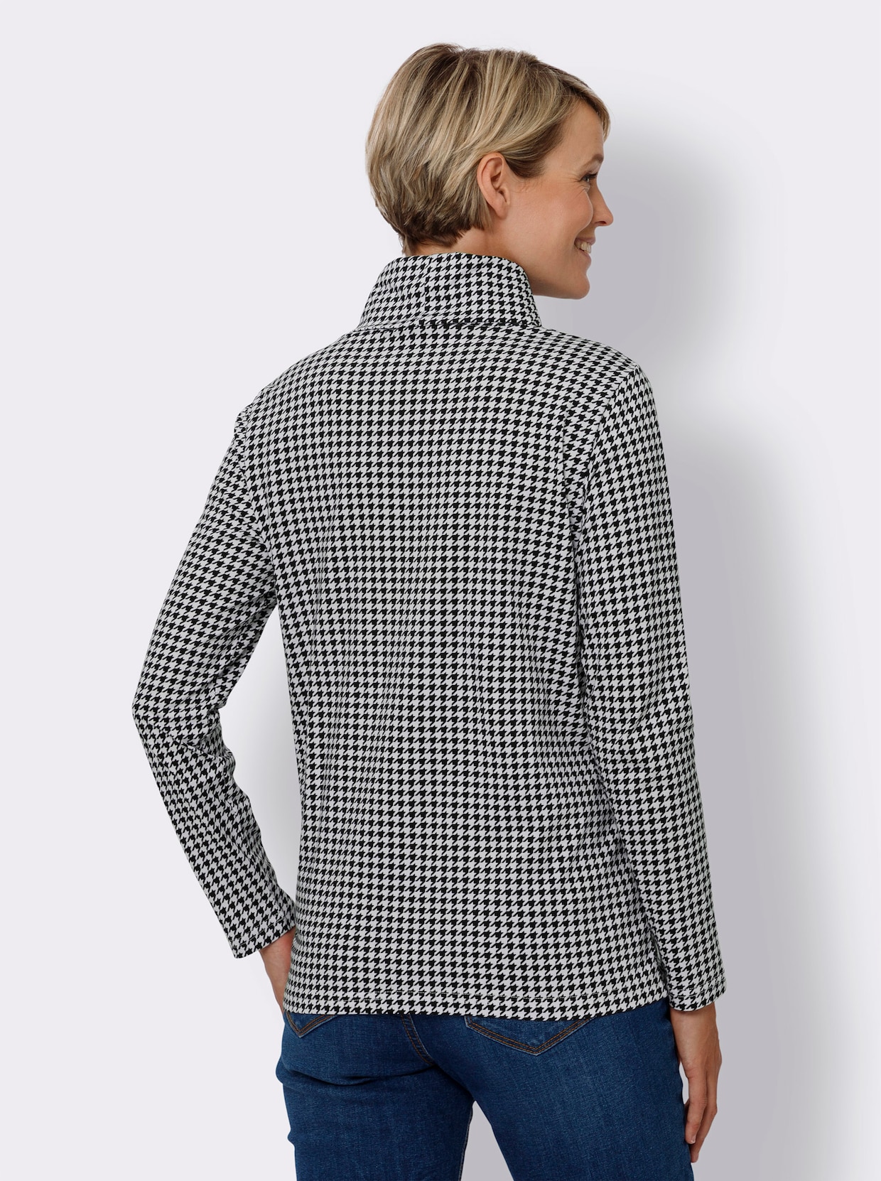Colshirt - wit/zwart geprint