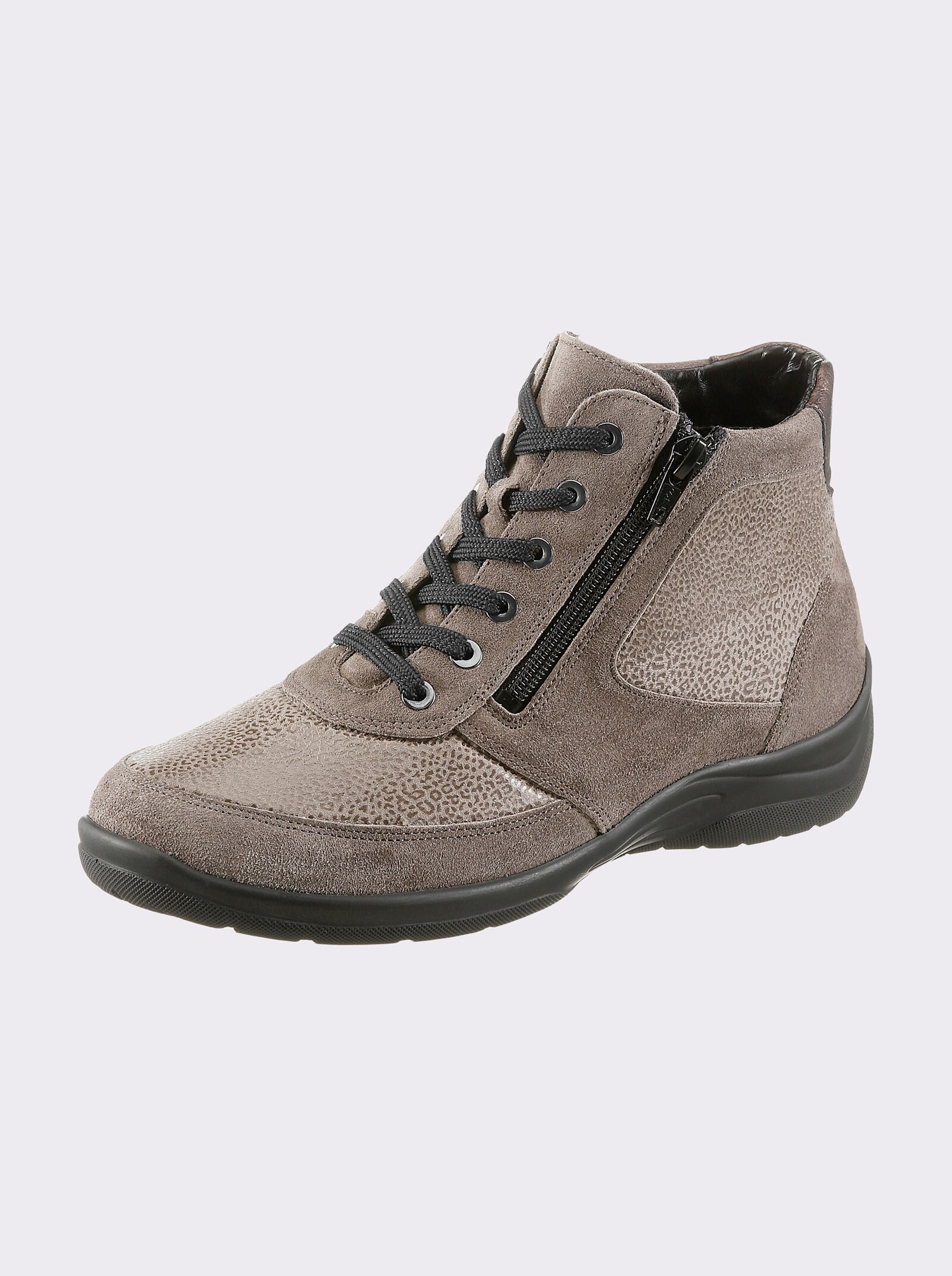 Waldläufer Stiefelette mit Stretch-Einsatz - sesam