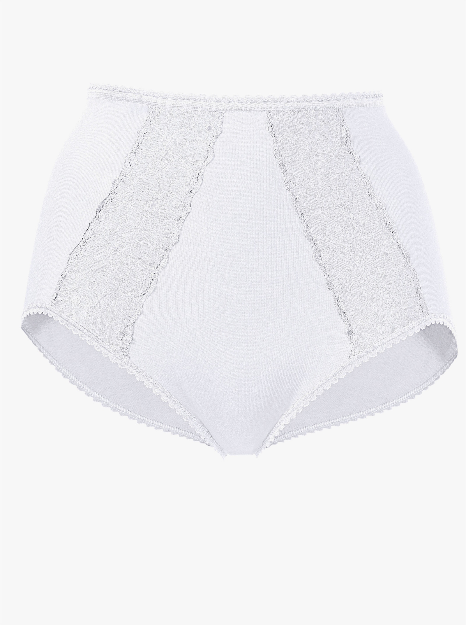 wäschepur Taillenslip mit elastischem Spitzeneinsatz - weiß