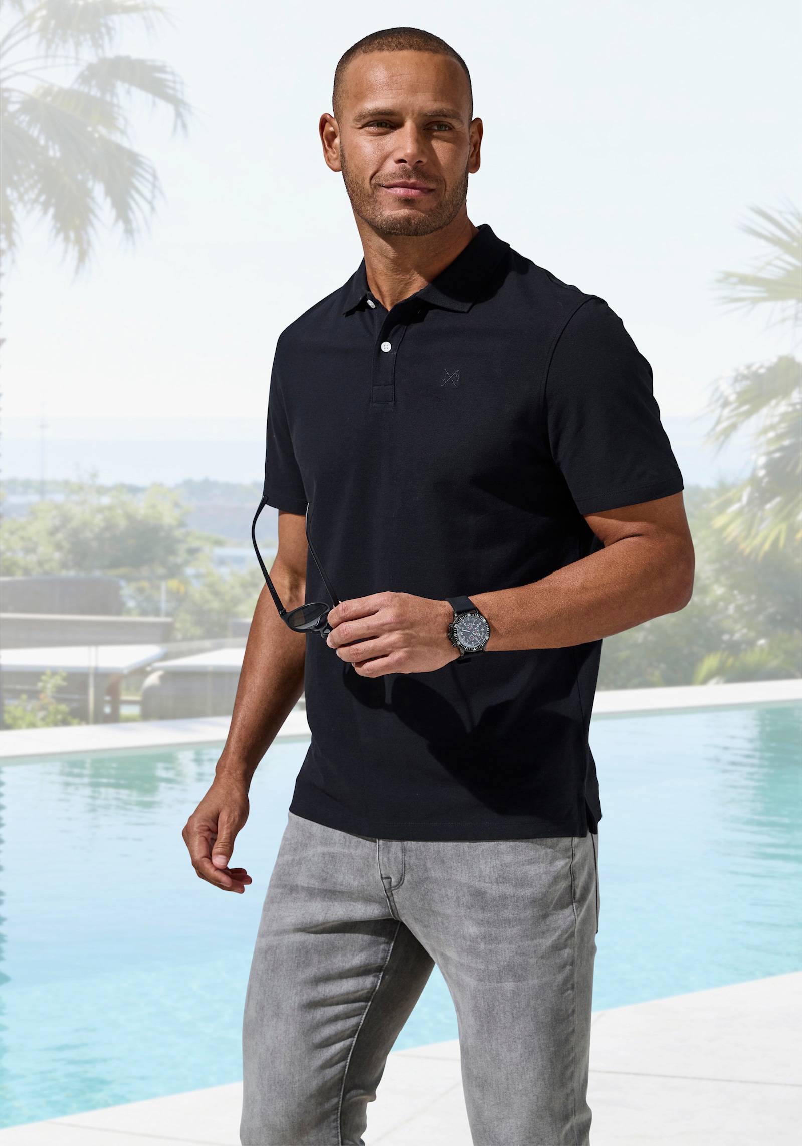 John Devin Poloshirt - zwart/donkergrijs