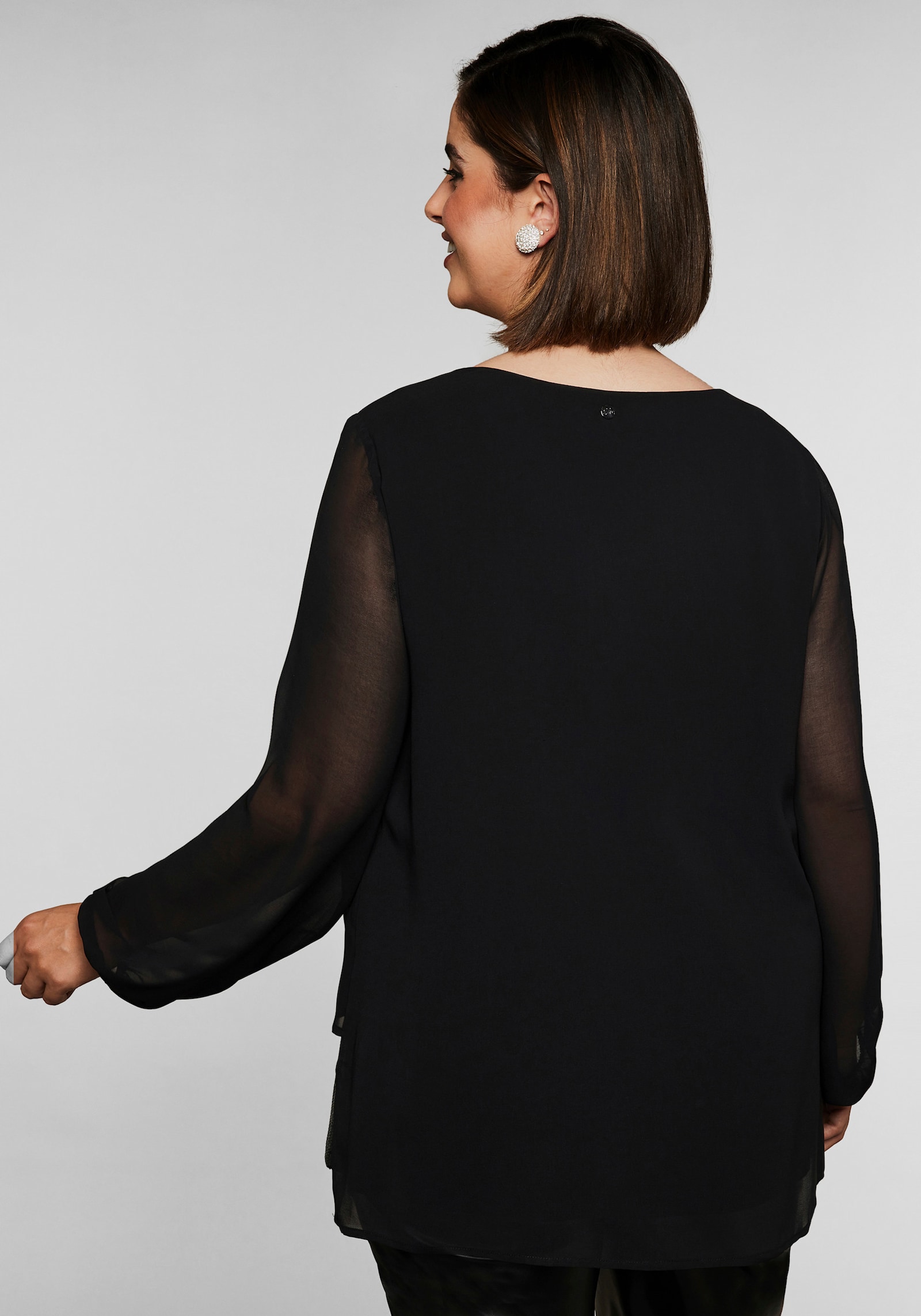 sheego Tunika in 2-in-1 Optik - schwarz