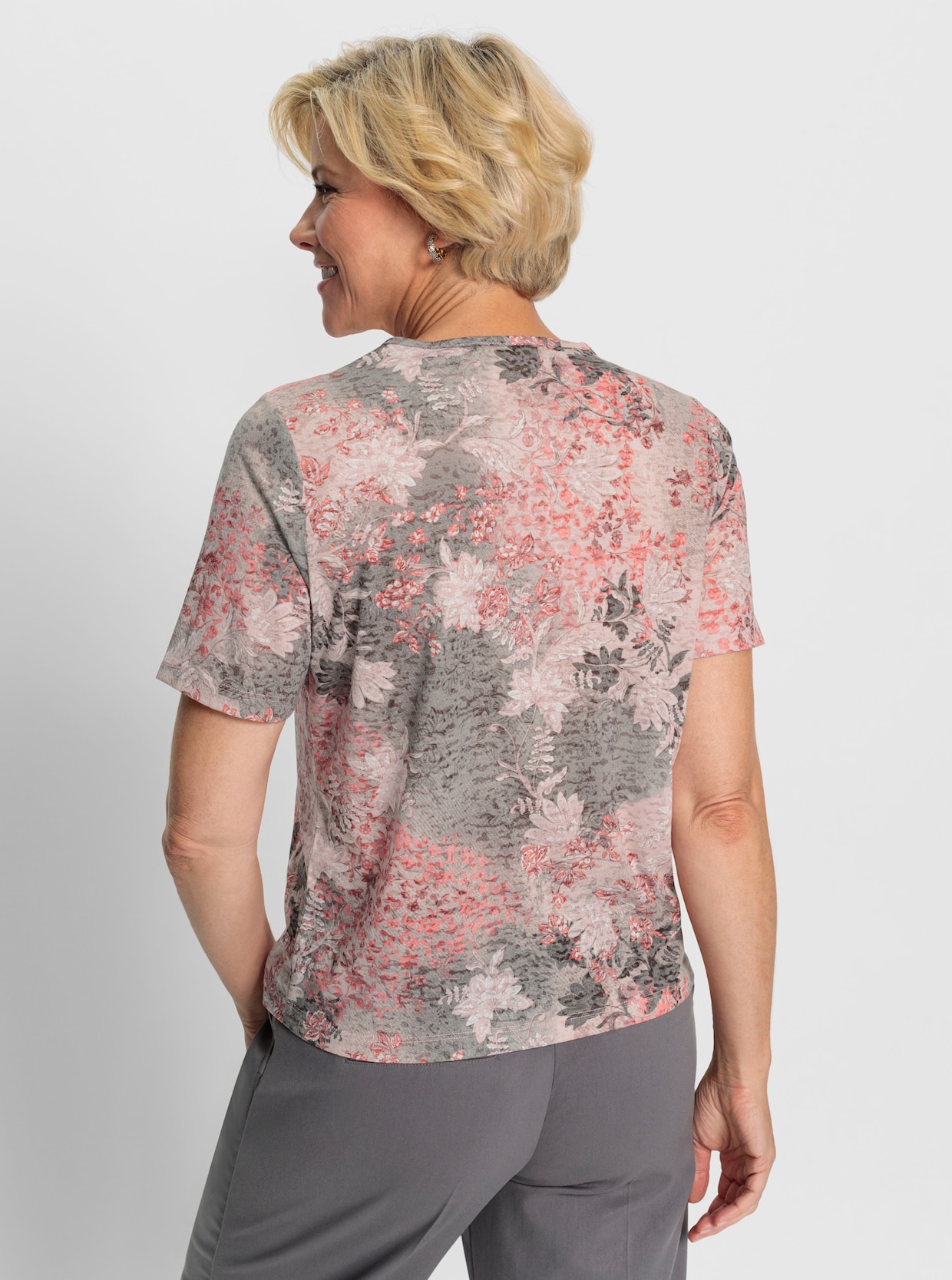 Shirt met korte mouwen - flamingo/grijs bedrukt