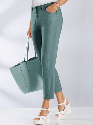 7/8-Jeans mit optisch streckenden Nähten - jadegrün