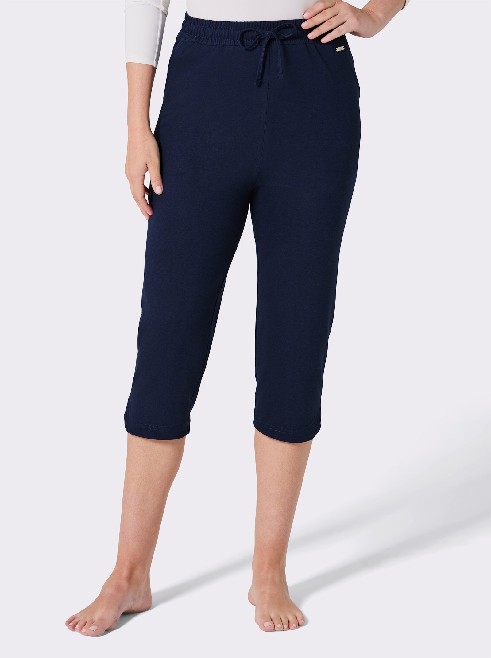 feel good Capri-Hosen - marine + grau-meliert