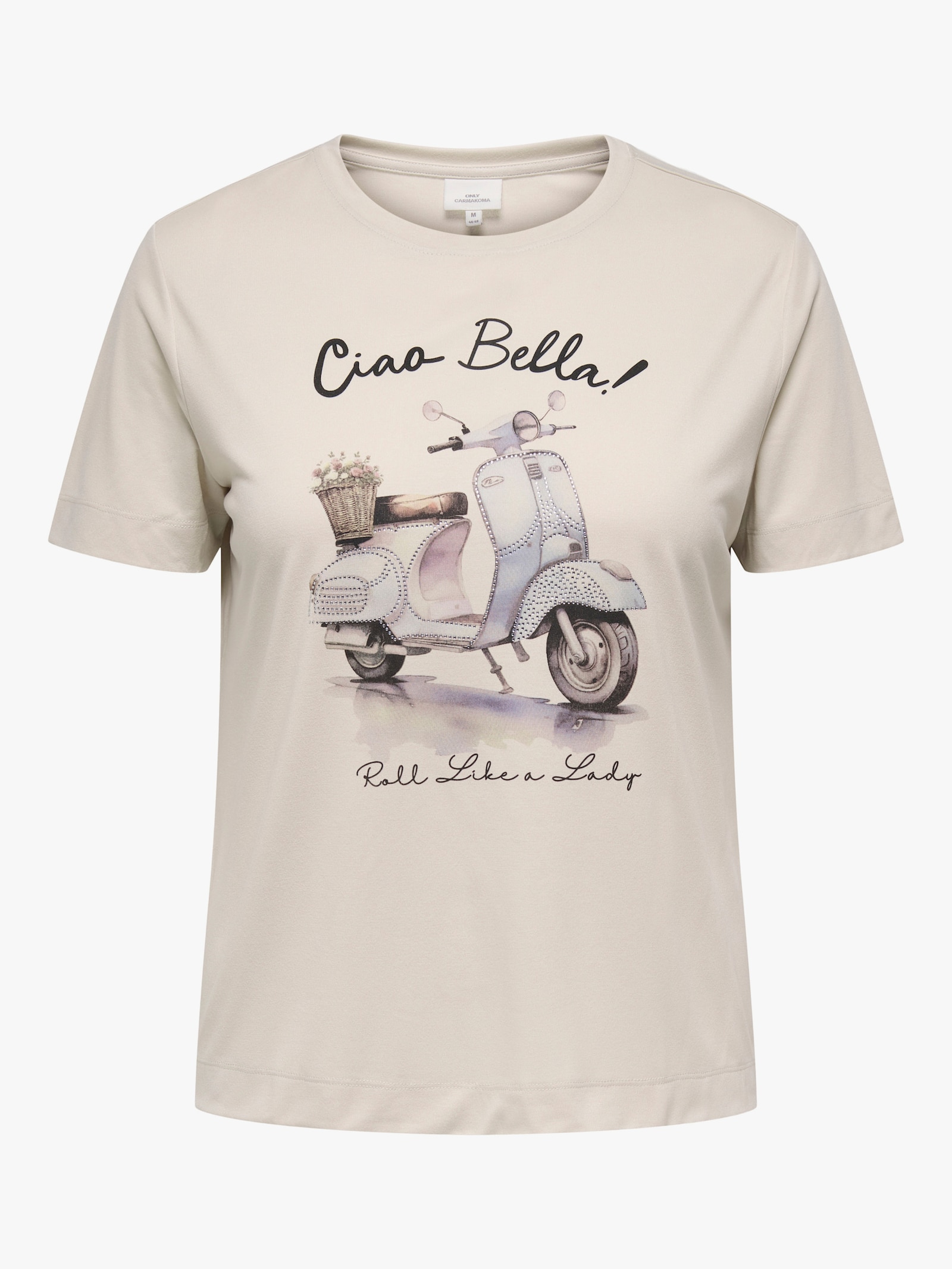 ONLY CARMAKOMA T-Shirt - oatmeal print:scooter