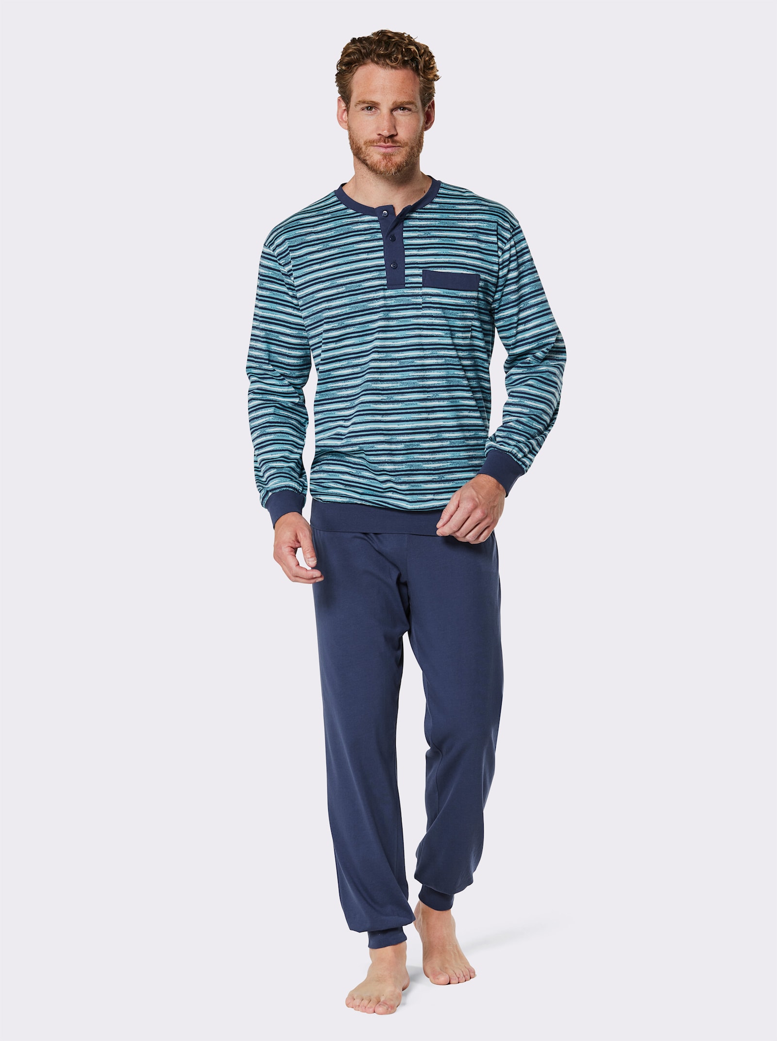 wäschepur men Pyžamá - modrá + prírodná