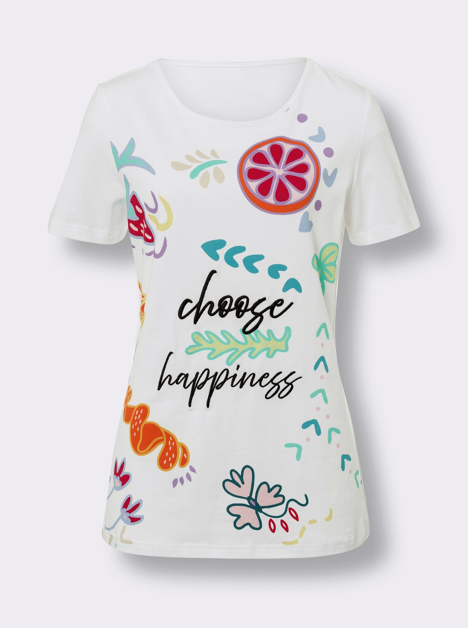 heine Print-Shirt mit Lettering - weiß-bedruckt