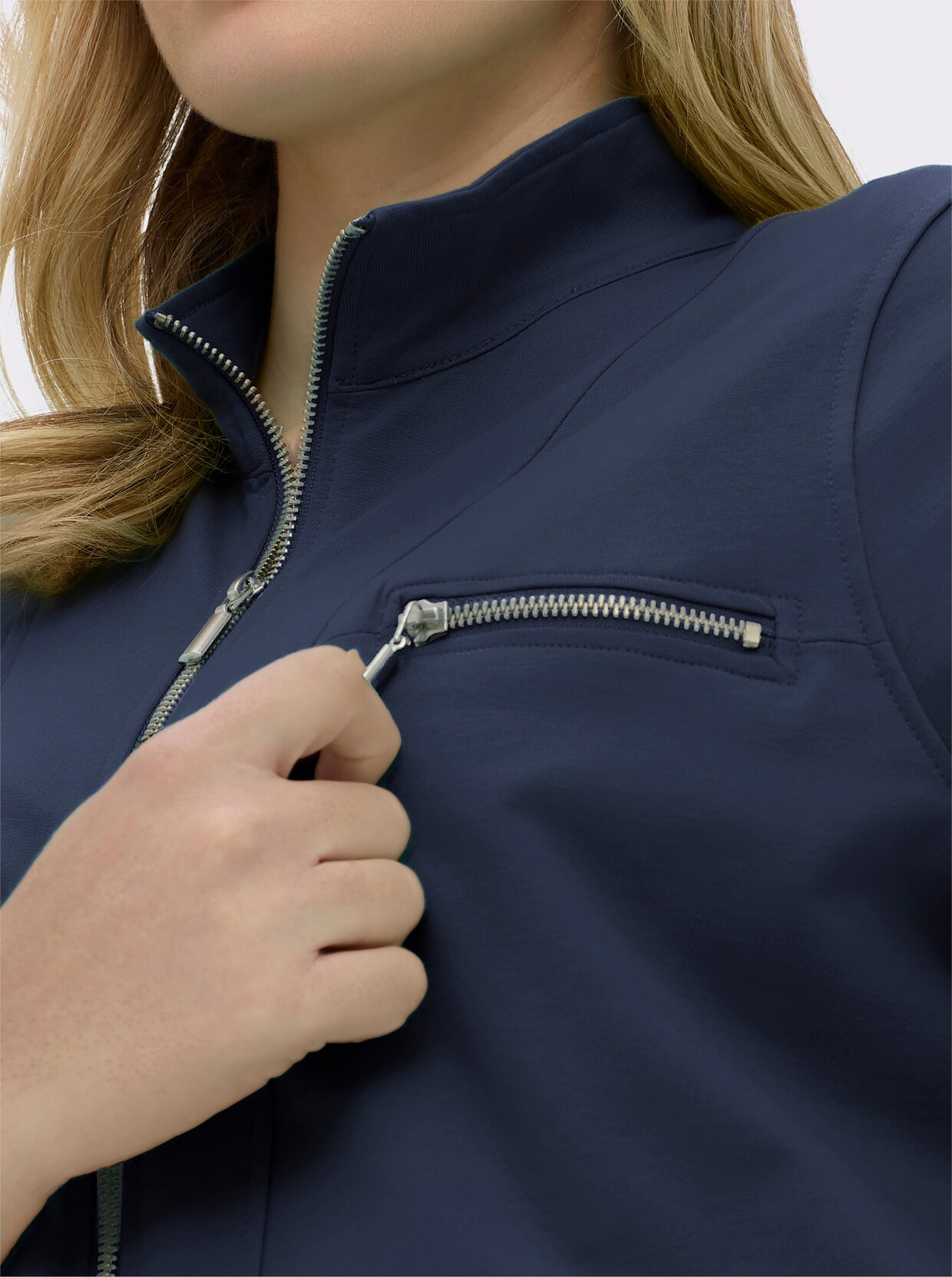 Shirtjacke aus reiner Baumwolle - marine