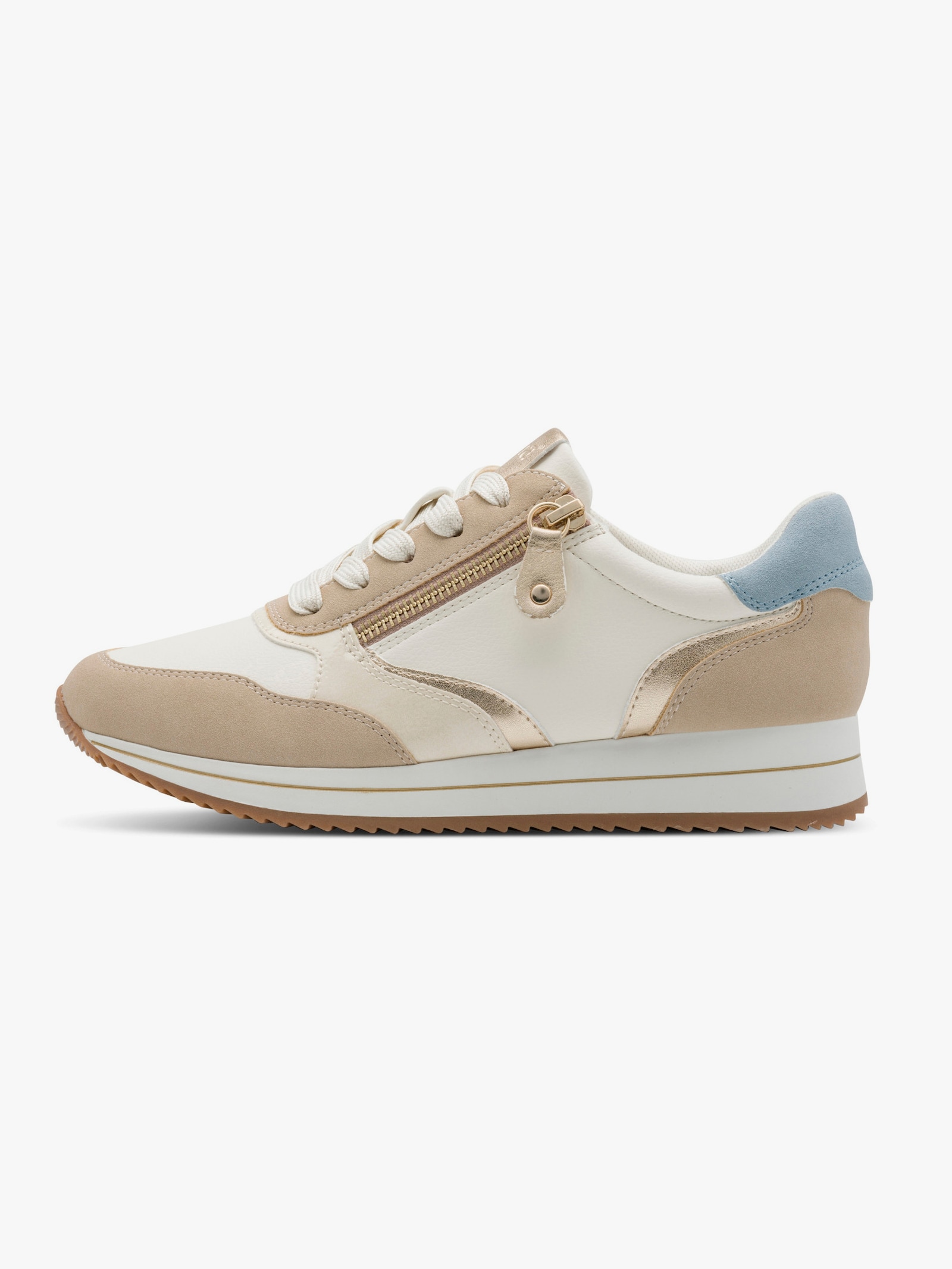 Jana Sneaker mit Leo-Details - beige