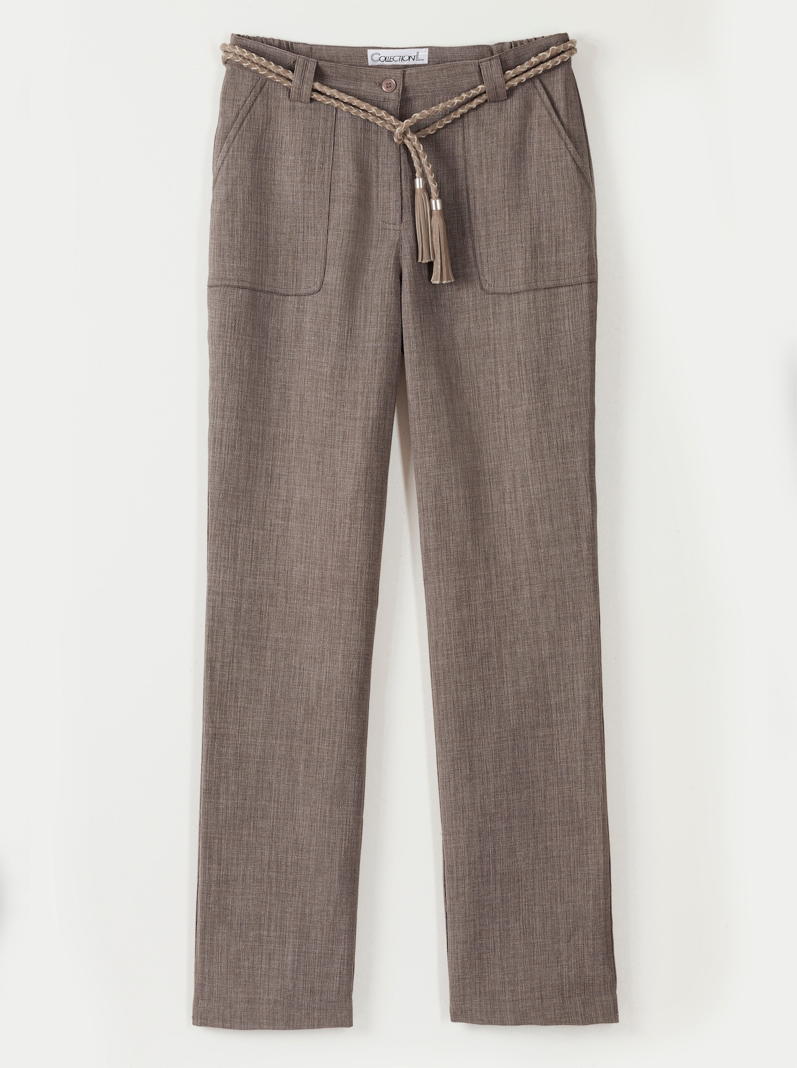 Palazzohose in Leinen-Optik - taupe