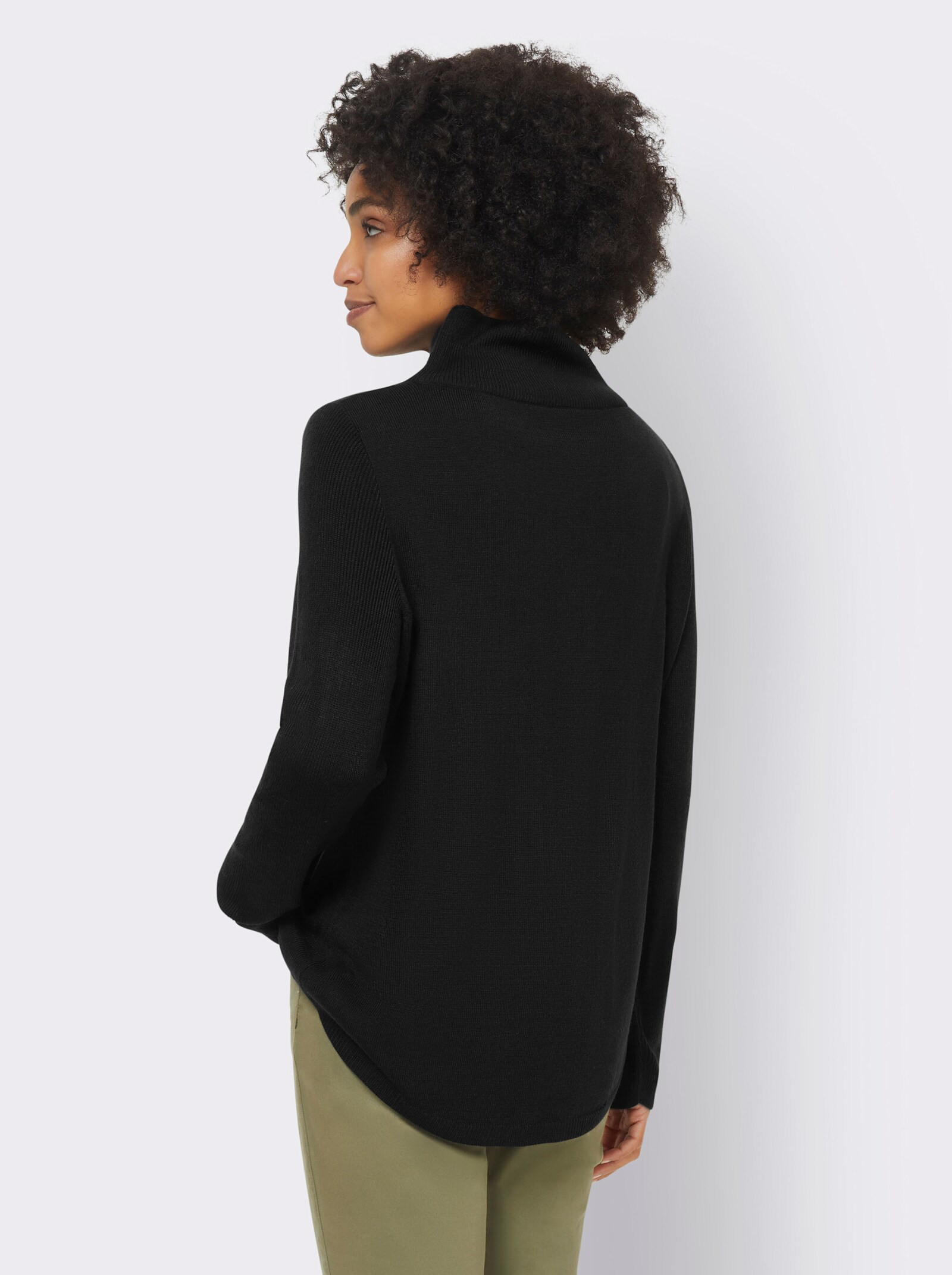 heine Stehkragenpullover mit Taschen - schwarz