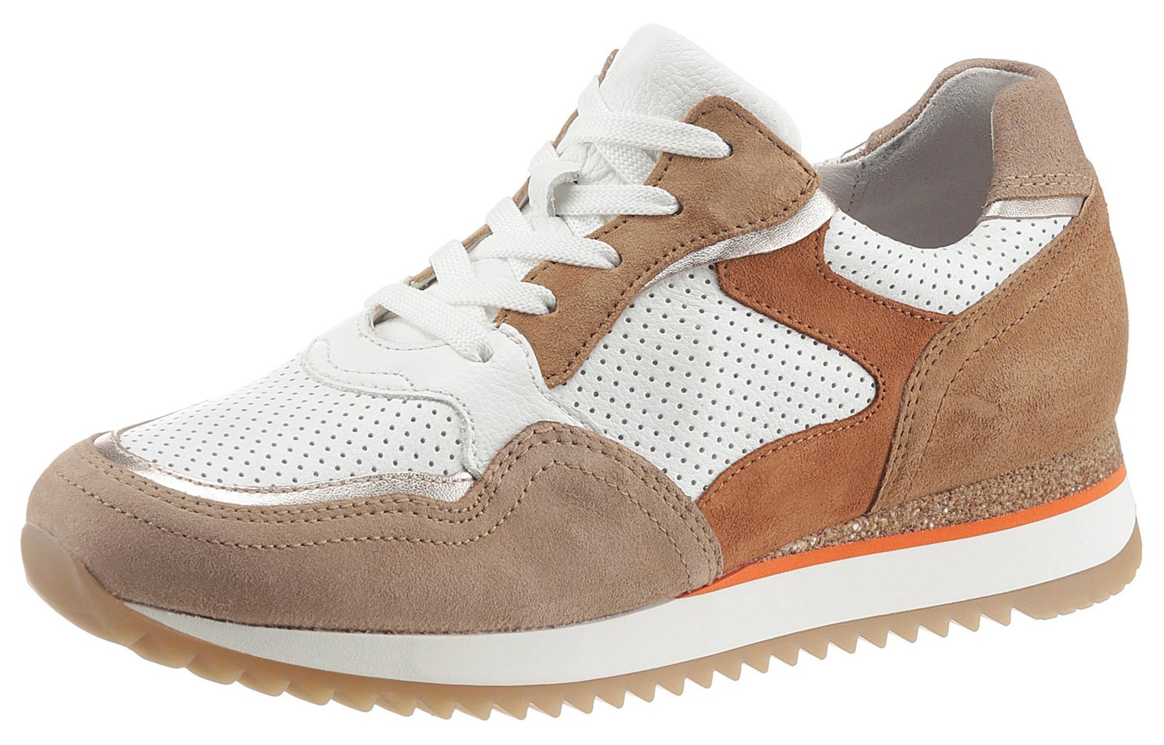 Gabor Sneakers met sleehak in wit/beige/bruin | heine