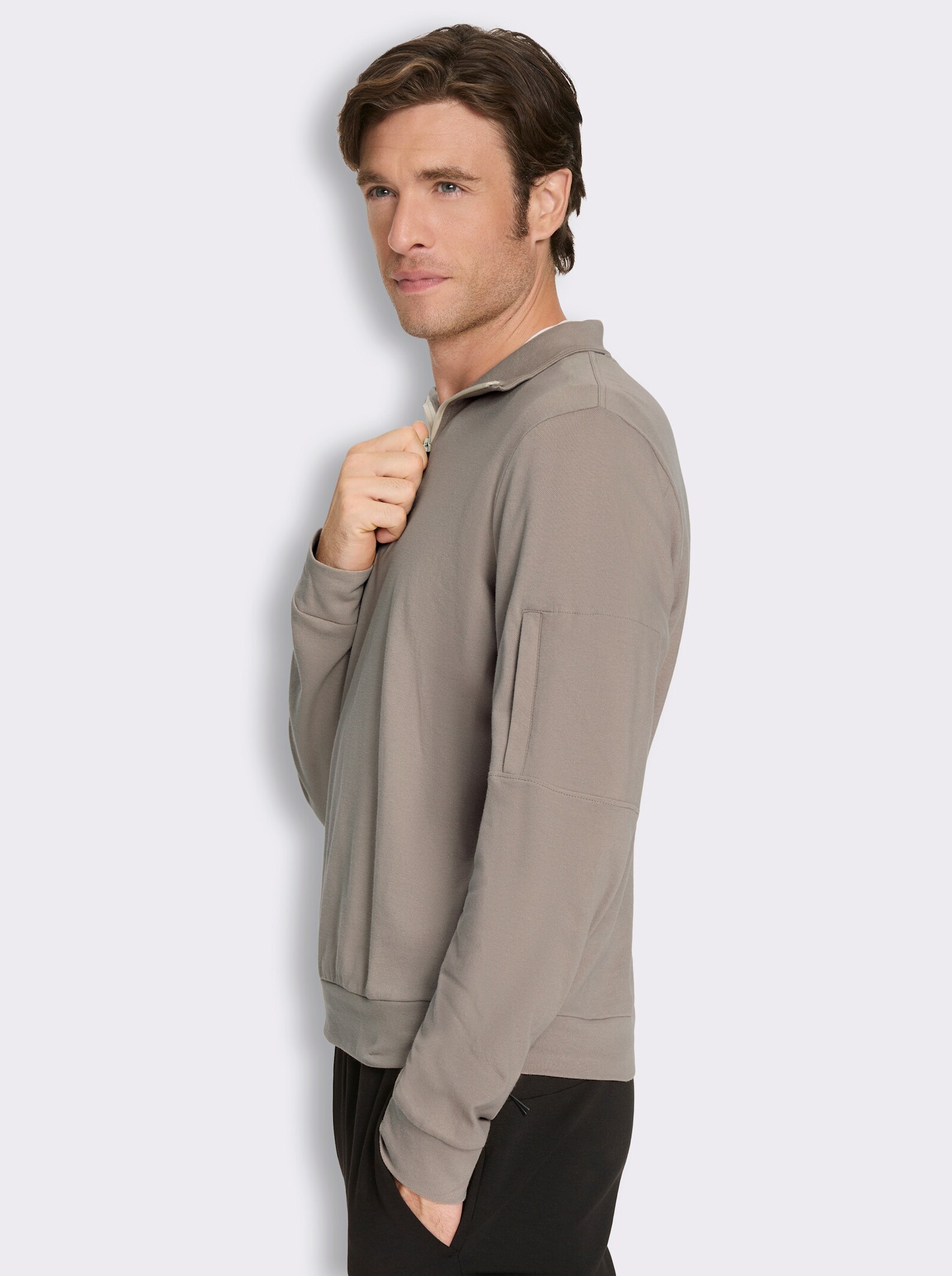 Catamaran Sports Sweatshirt mit Ärmeltasche - sesam