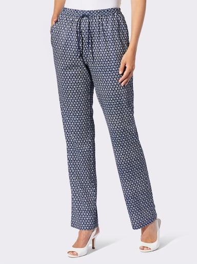 Jerseybroek van gerecycled polyester - marine geprint