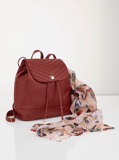 Rucksack und Schaltuch - bordeaux